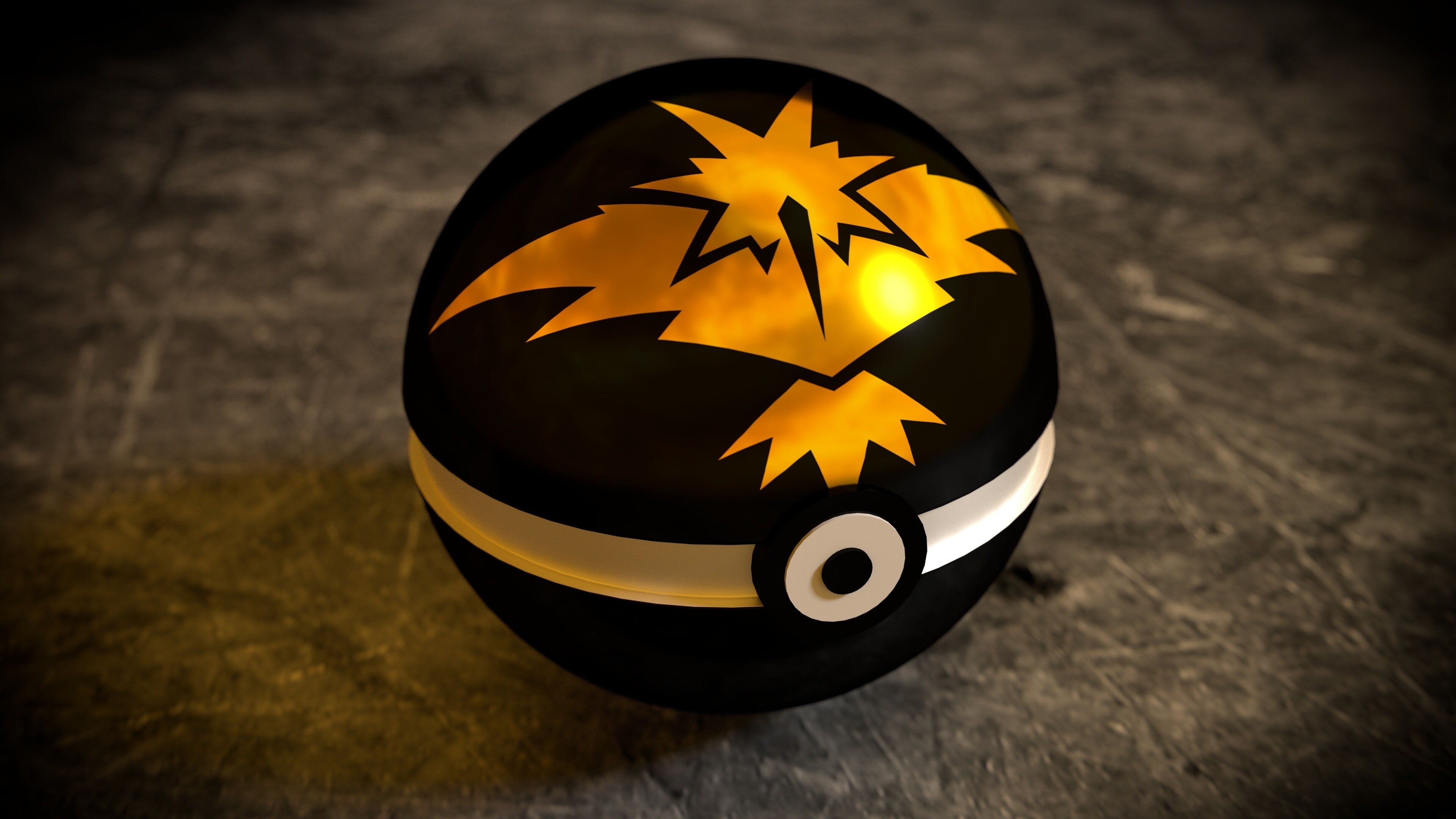 Pokemon GO: Pokeball, Team Instinct. 3840x2160 4K Background.