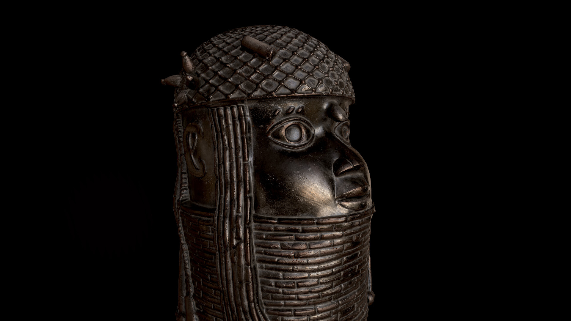 Benin, Ellie Slater art, Benin bronze head, Cultural expression, 1920x1080 Full HD Desktop