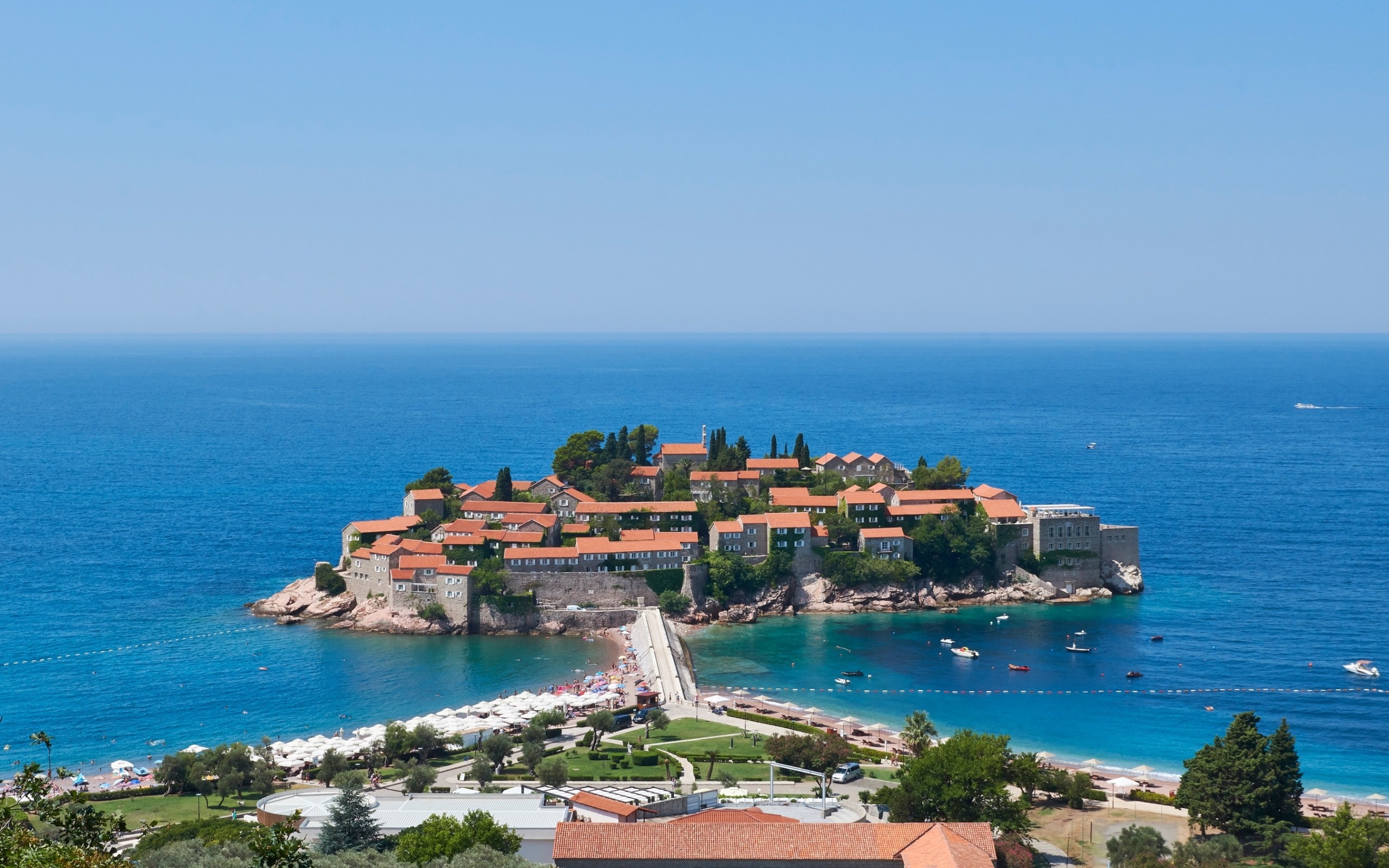 Download wallpapers, Kotor Bay, Resort summer Adriatic, 2560x1600 HD Desktop