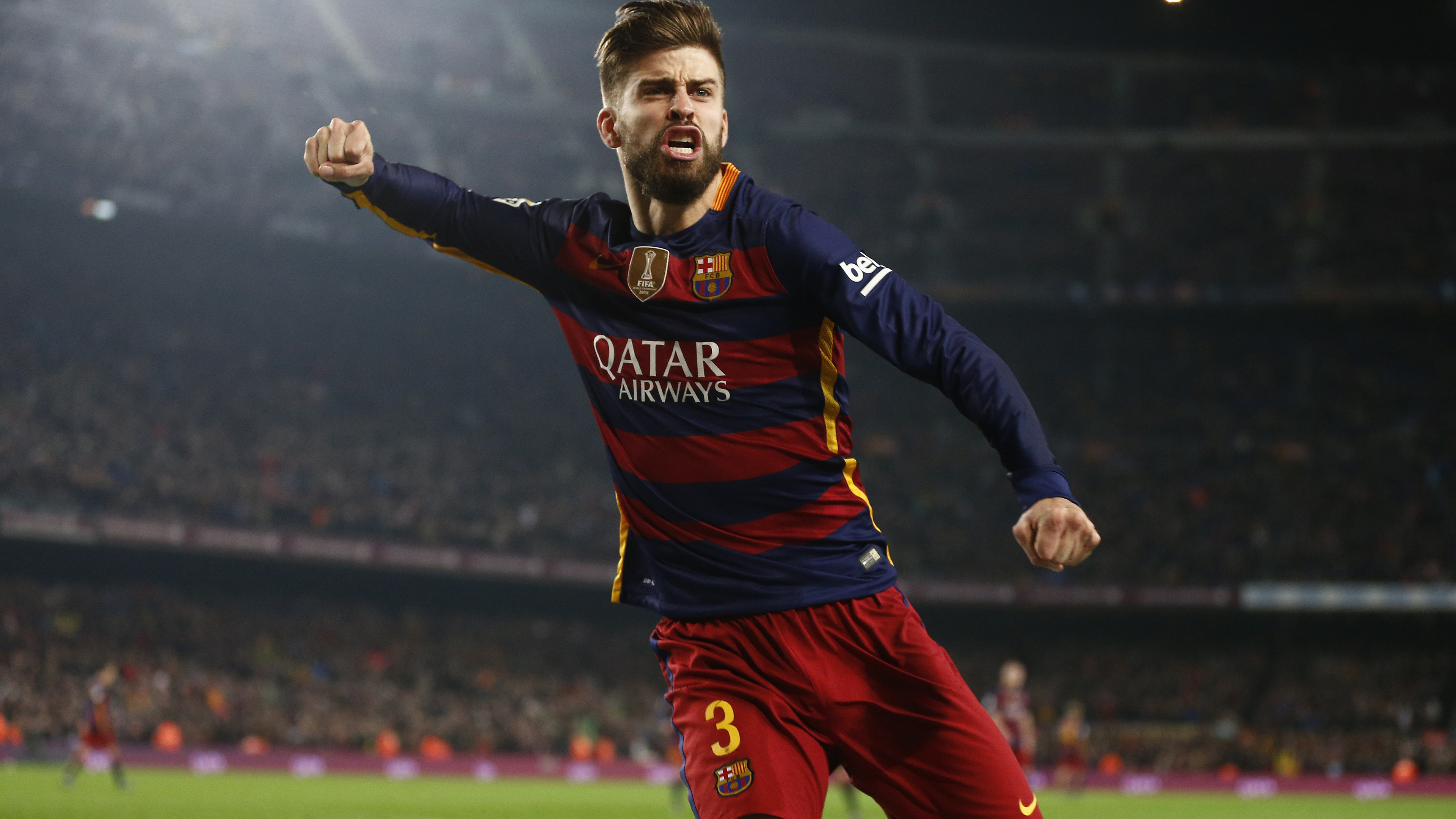 Gerard Pique: A Spanish former professional footballer who played as a center-back. 3840x2160 4K Background.