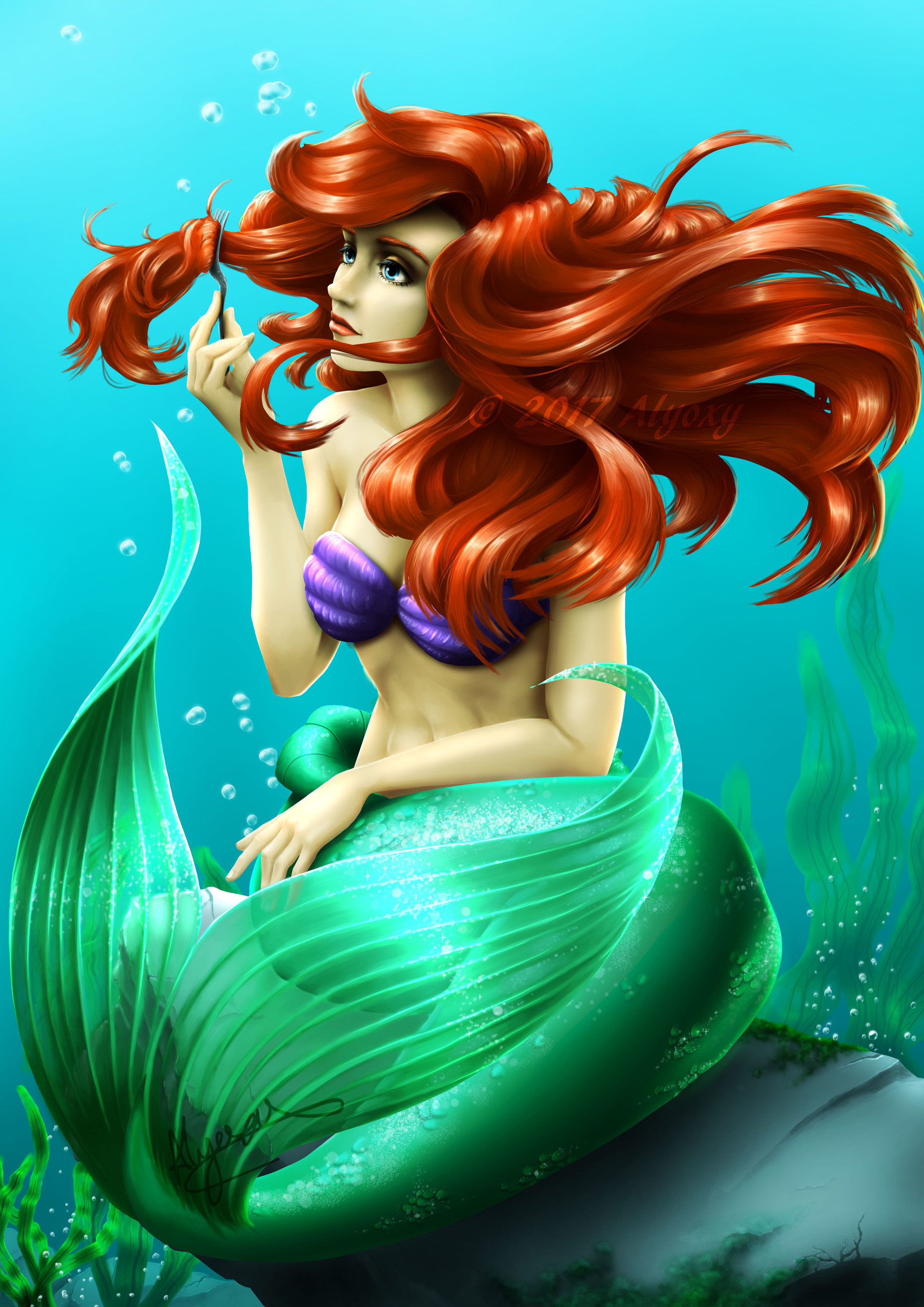 Ariel, The Little Mermaid, Animation, Artstation, 1920x2720 HD Phone