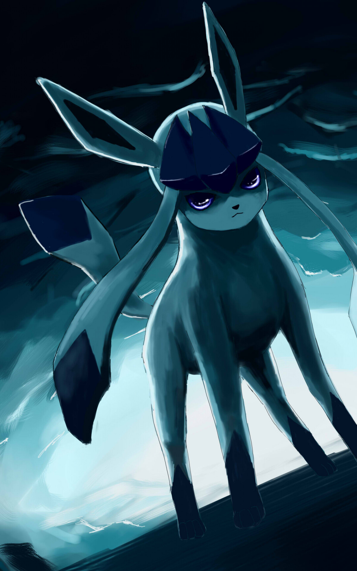 Glaceon: Eevee evolution, Enamoring the victims through the captivating beauty, Ice-type Pokemon. 1200x1920 HD Background.