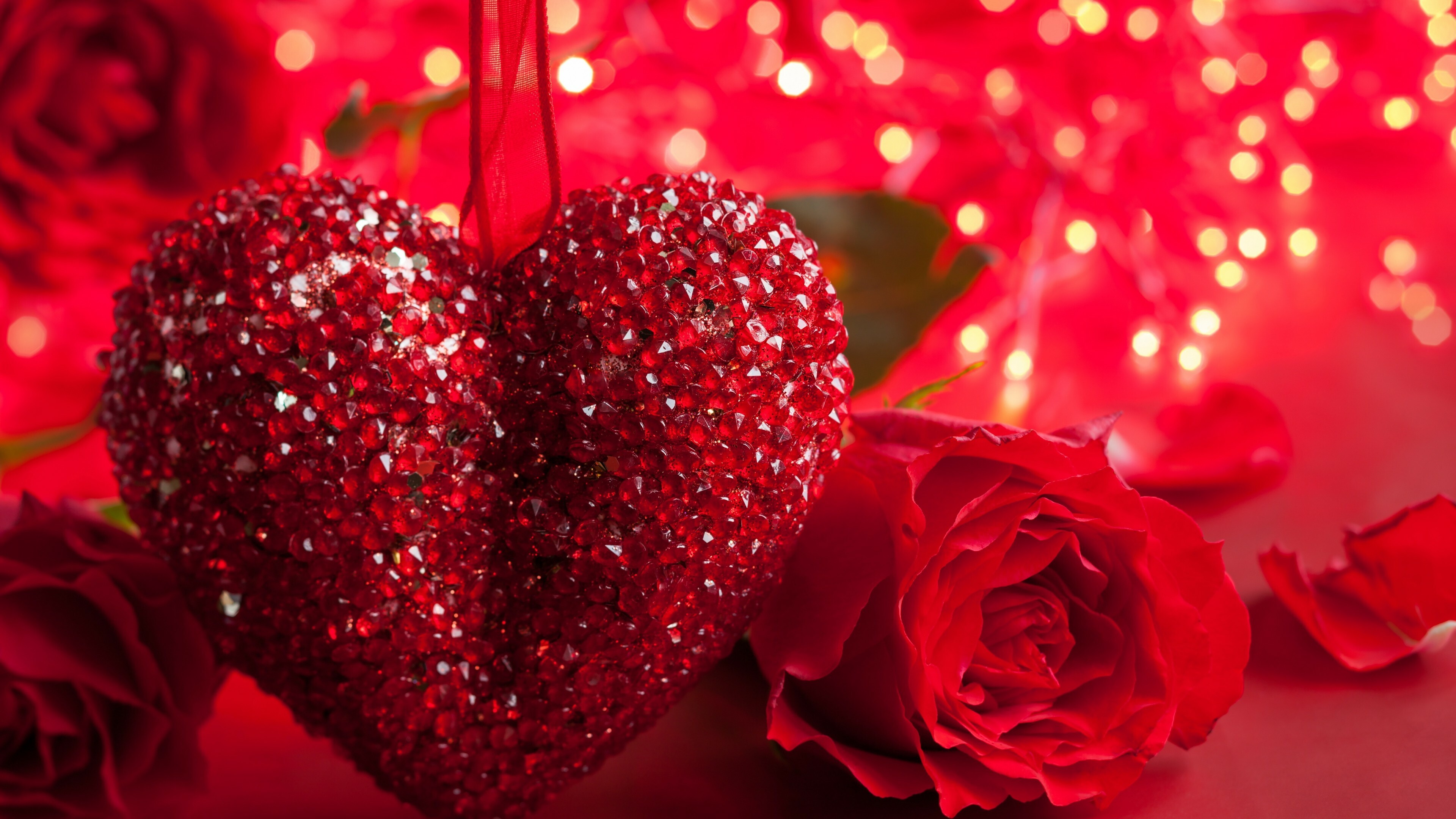 Valentine's Day: A traditional celebration of romantic love, Roses. 3840x2160 4K Wallpaper.