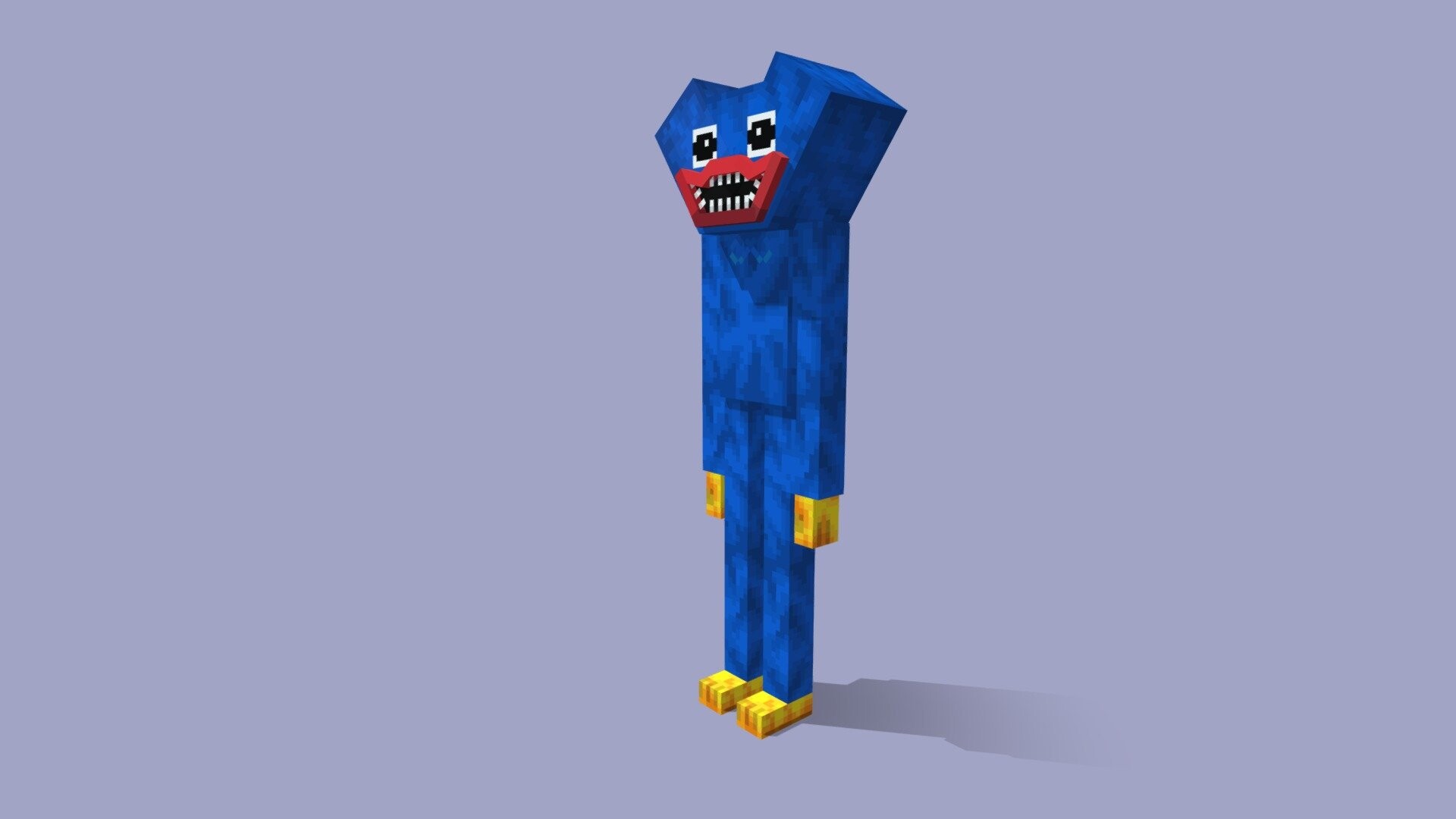 Huggy Wuggy, 3D model, Detailed rendering, Gaming collectibles, 1920x1080 Full HD Desktop