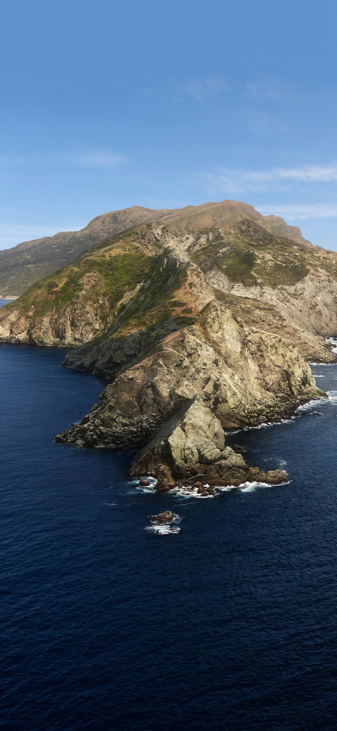 Island: Catalina, Mountains, Nature, Oceanic landform. 1170x2540 HD Wallpaper.