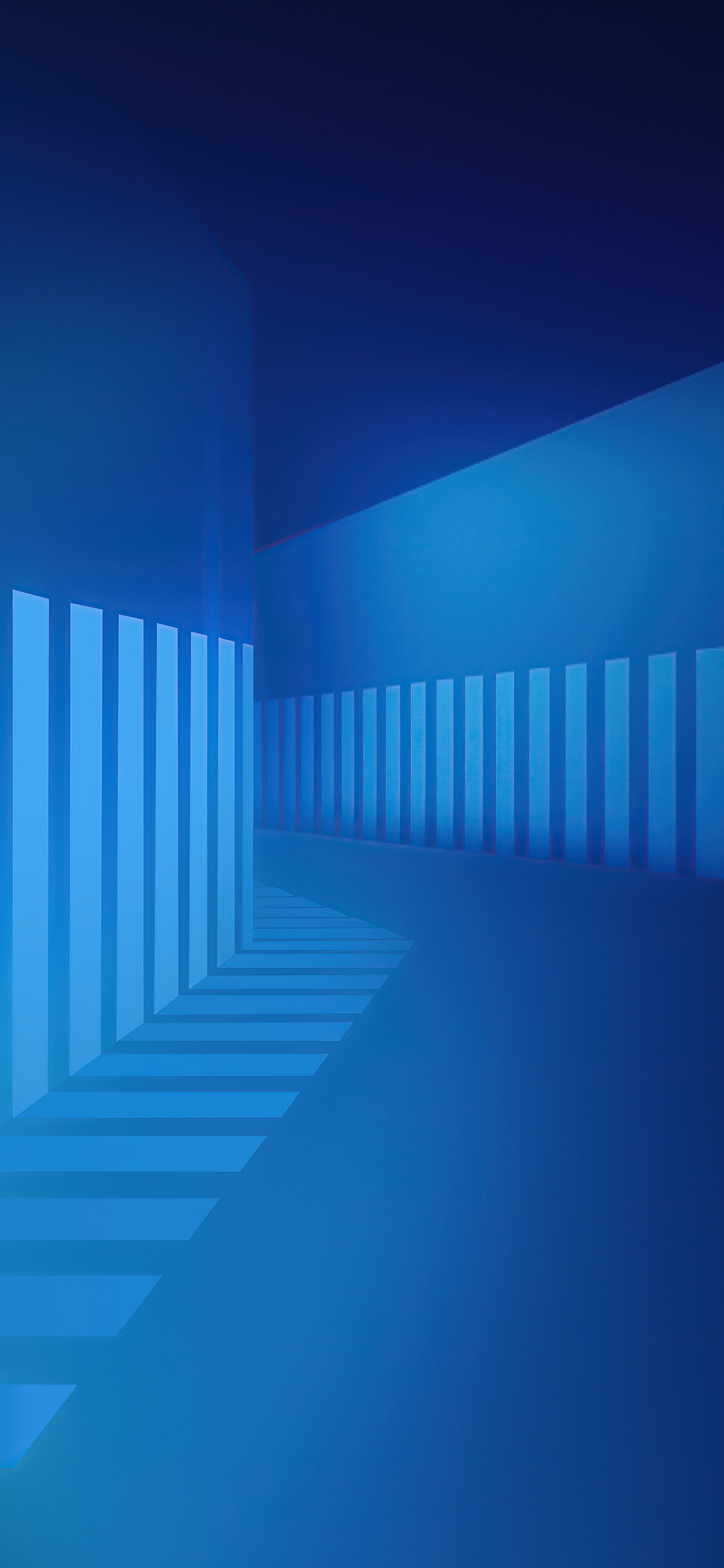 Geometry: Blue corridor, Parallel figures, Rectangles. 1130x2440 HD Wallpaper.