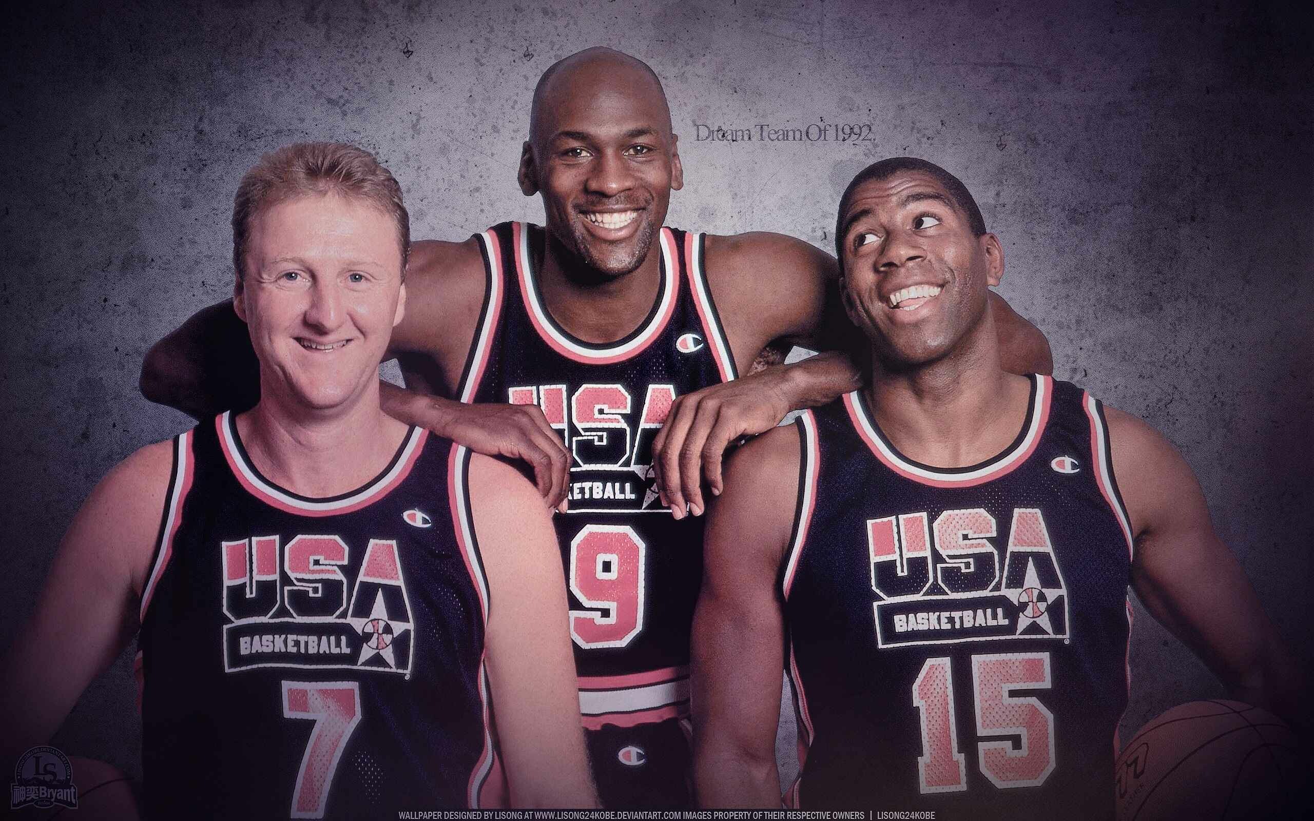 Michael Jordan: His Airness, Larry Bird, Magic Johnson, The Dream Team. 2560x1600 HD Wallpaper.