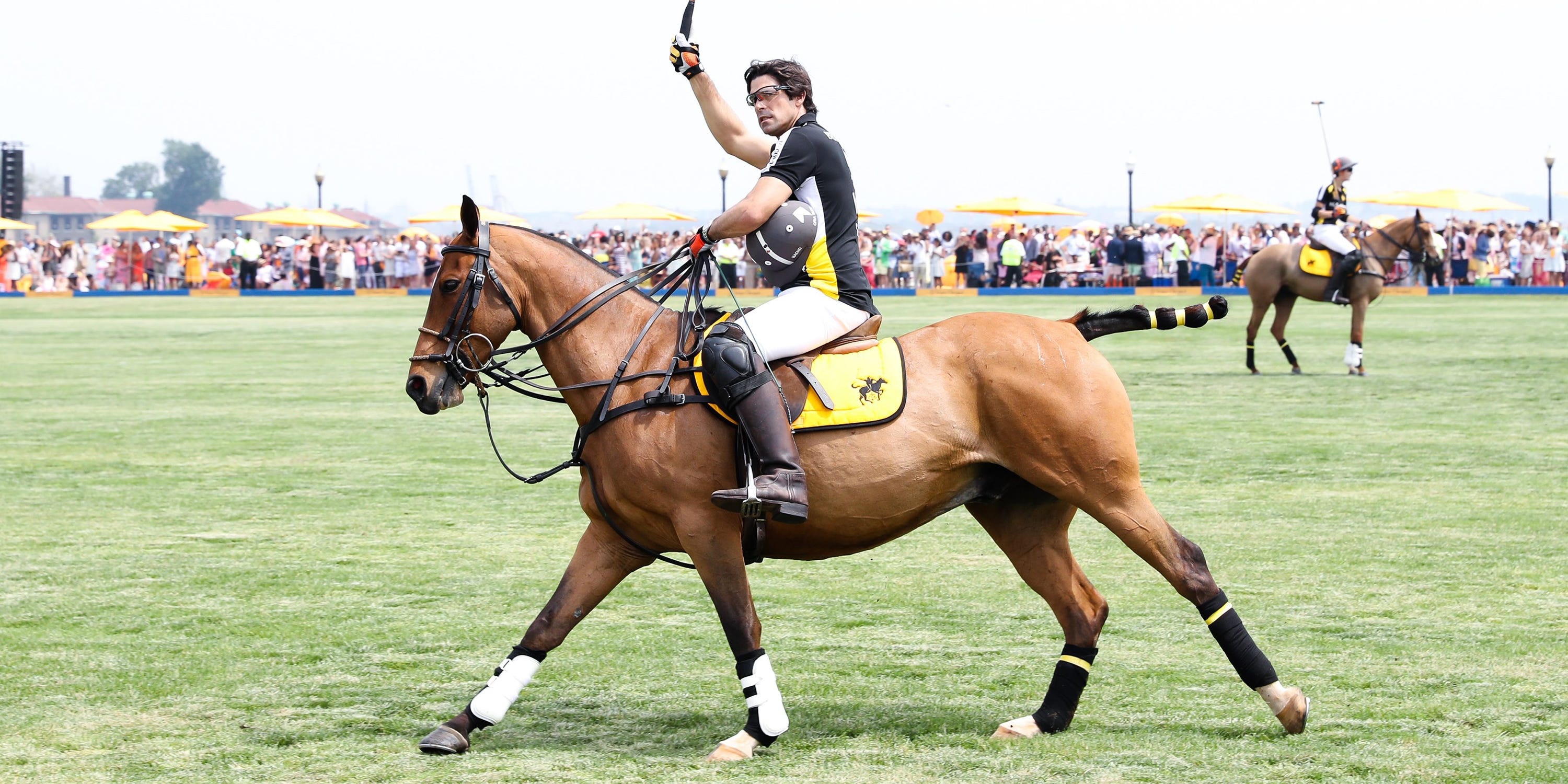 Horse Polo: Nacho Figueras, An Argentine player who is called "David Beckham of polo". 3000x1500 Dual Screen Wallpaper.