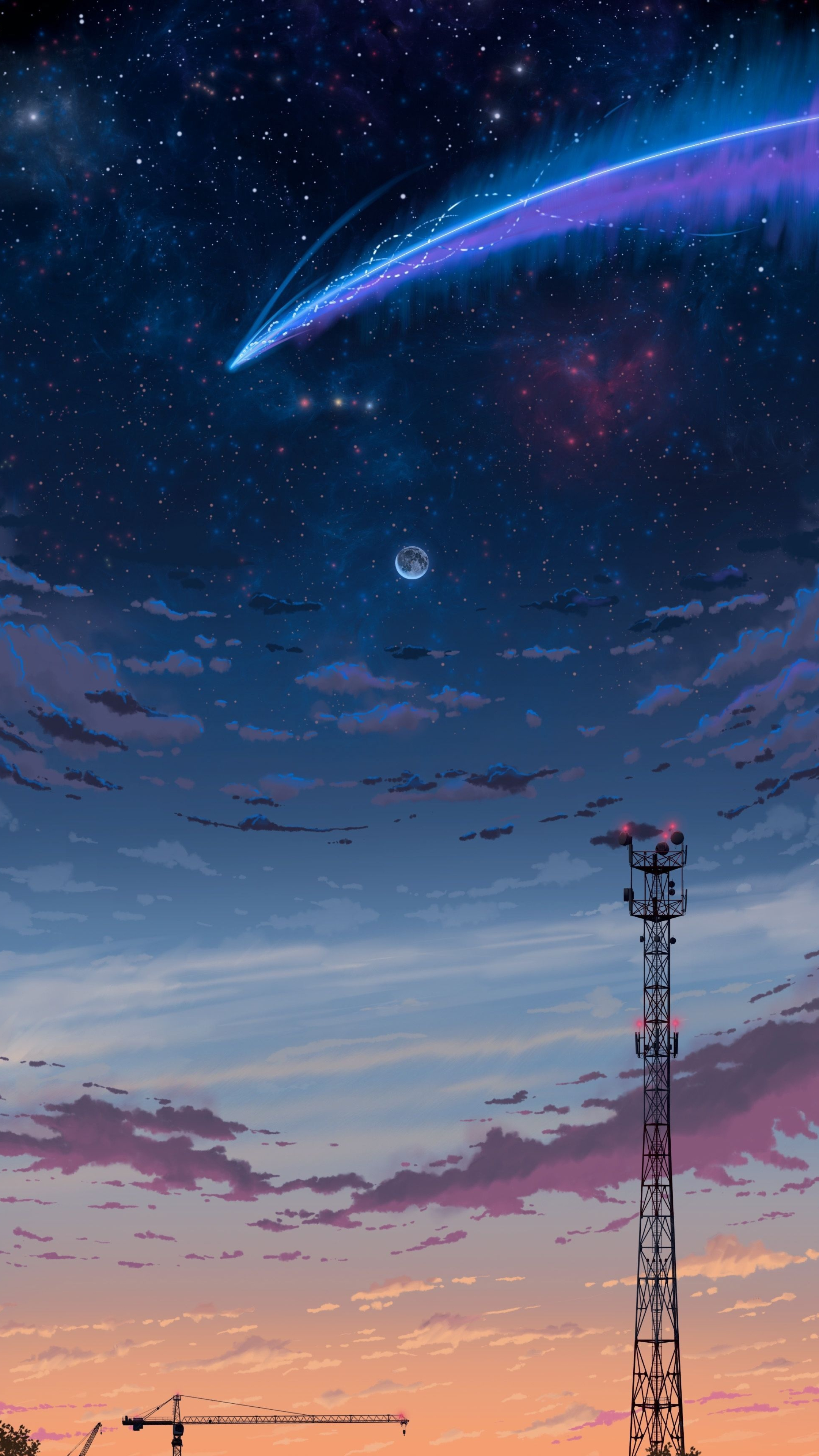 Makoto Shinkai Anime, Aesthetic Anime Sky, Top Free, 2160x3840 4K Handy