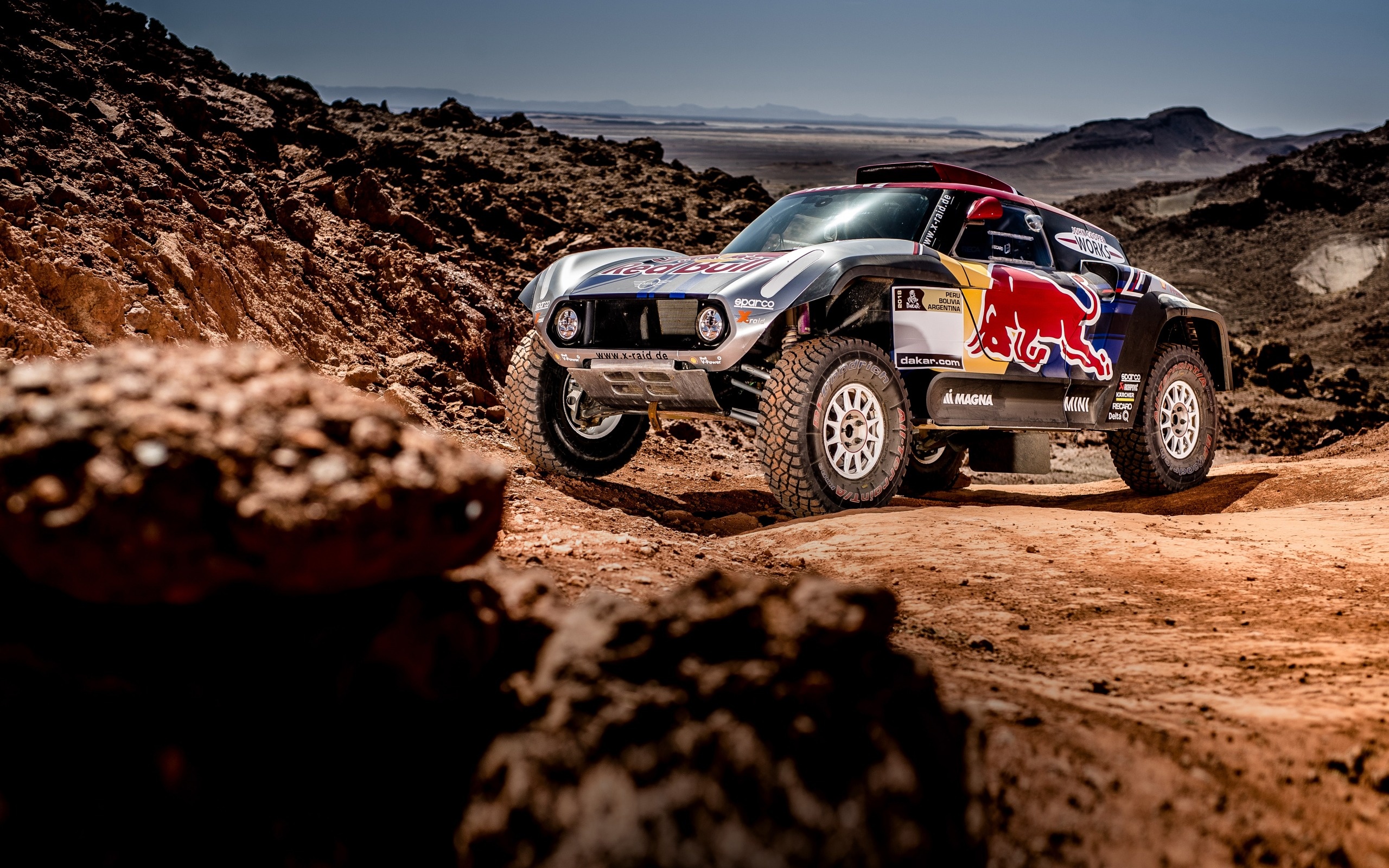 Buggy Mini John Cooper Works, X-Raid Rally car, Dakar Rally 2018, 2560x1600 HD Desktop