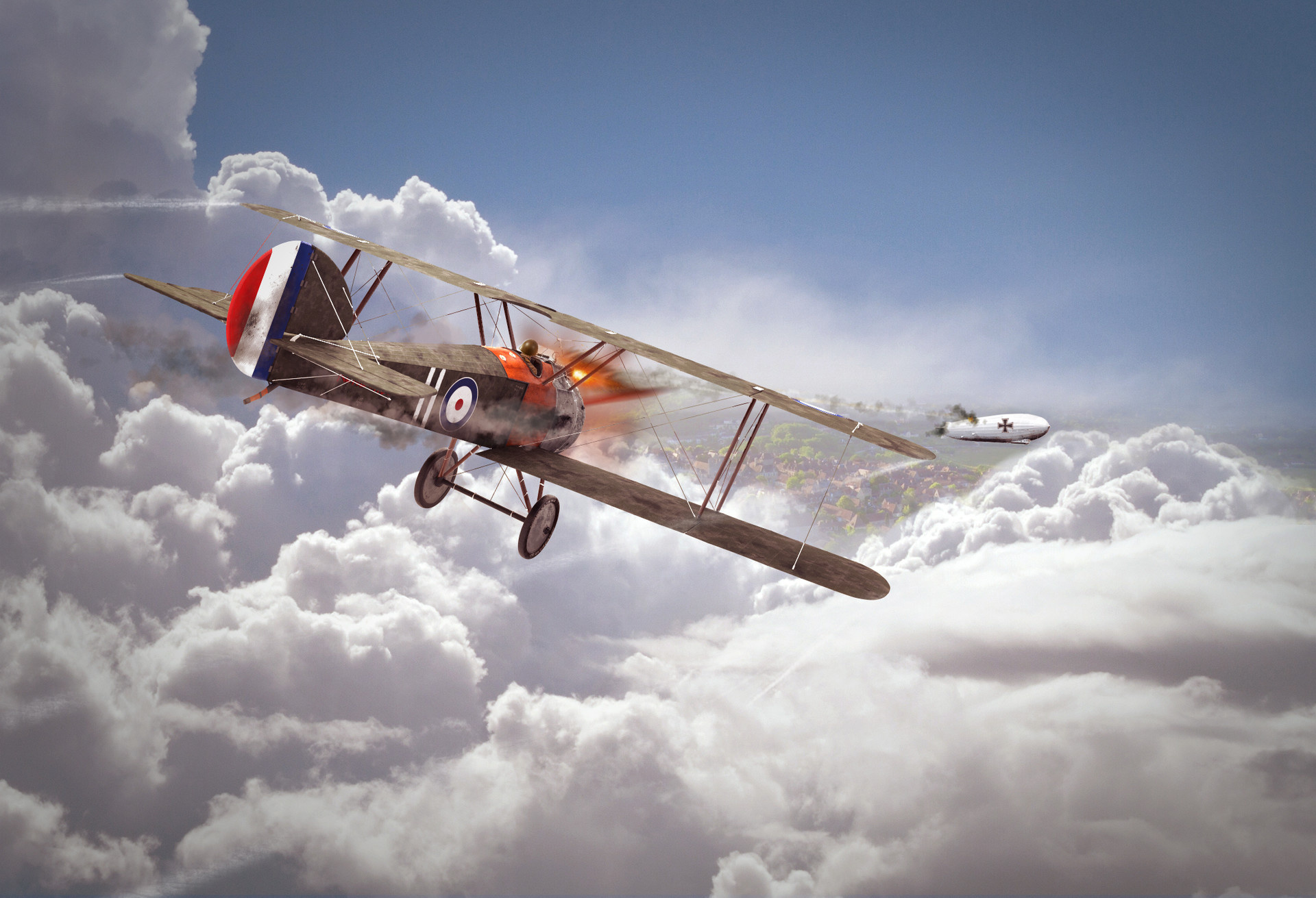 Biplane, Fighter Aircraft, Artstation, 1920x1320 HD Desktop