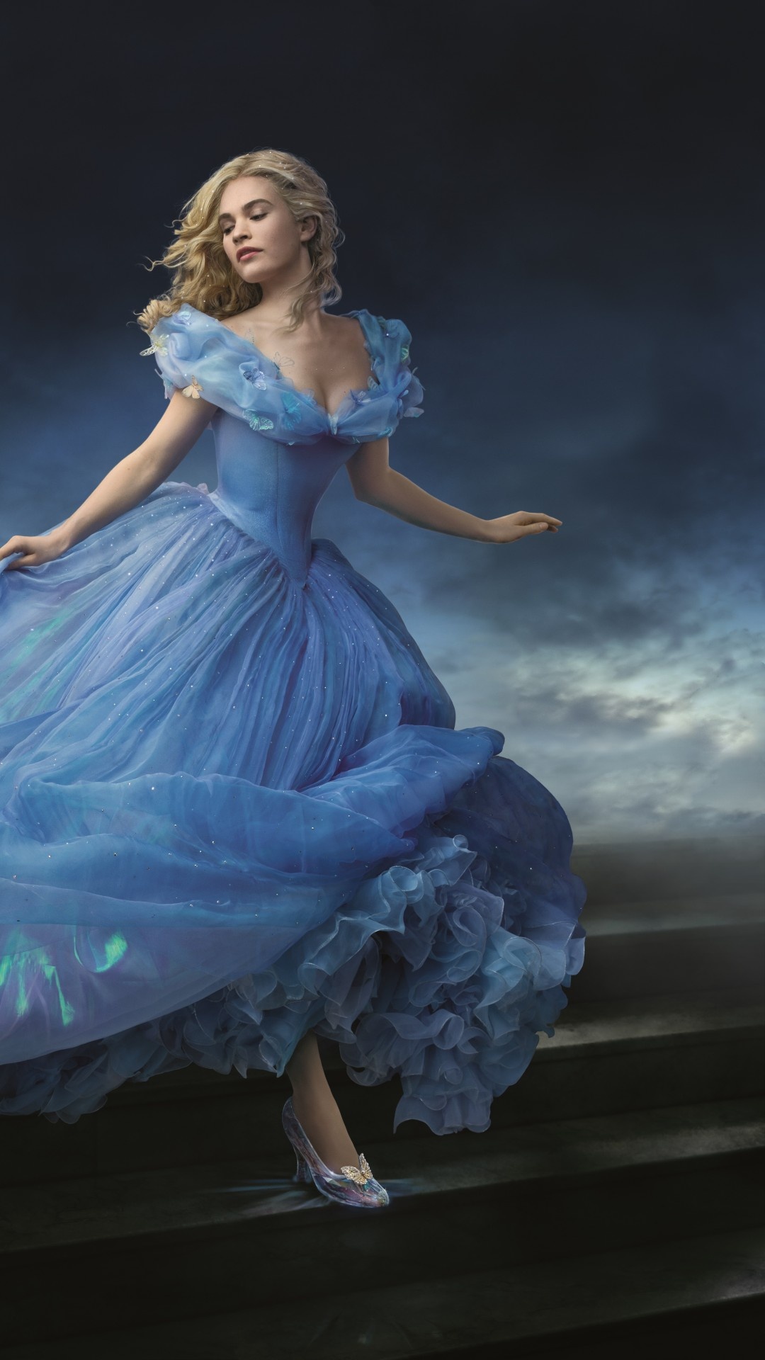 Cinderella movie, Cinderella 2015, Romantic movie, Lily James, 1080x1920 Full HD Phone