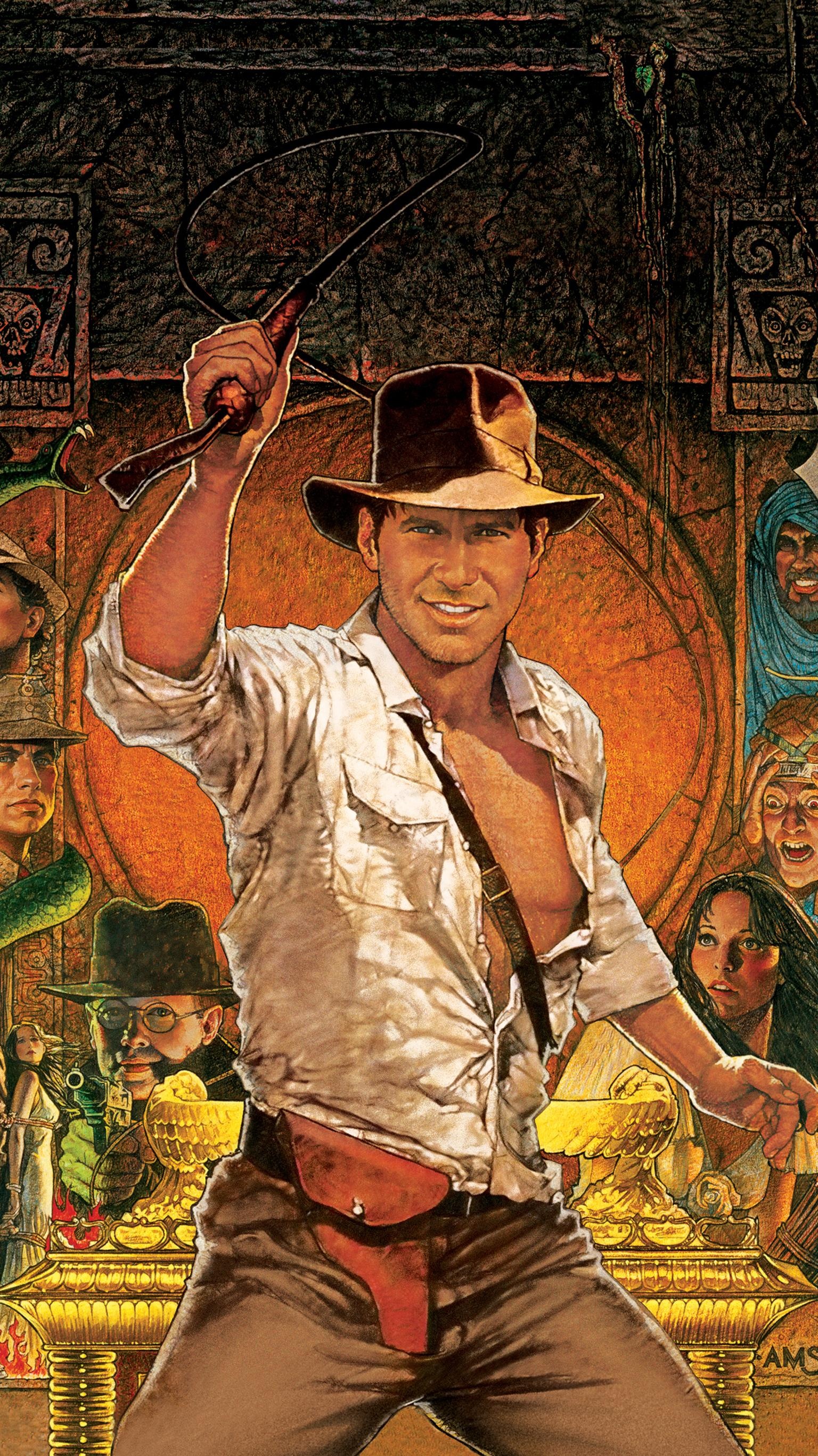 Harrison Ford: Played Indiana Jones in a 1981 action-adventure film, Raiders of the Lost Ark. 1540x2740 HD Background.