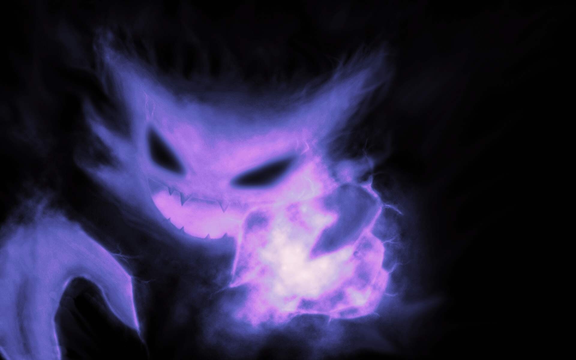 Ghost Pokemon: Haunter, evolves into Gengar when traded or when exposed to a Linking Cord. 1920x1200 HD Background.