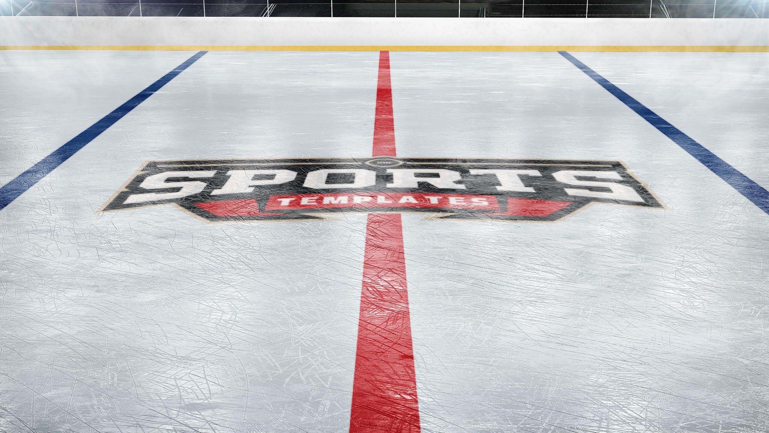 Hockey rink, Ice hockey, Logo mockup, Sports templates, 2560x1440 HD Desktop