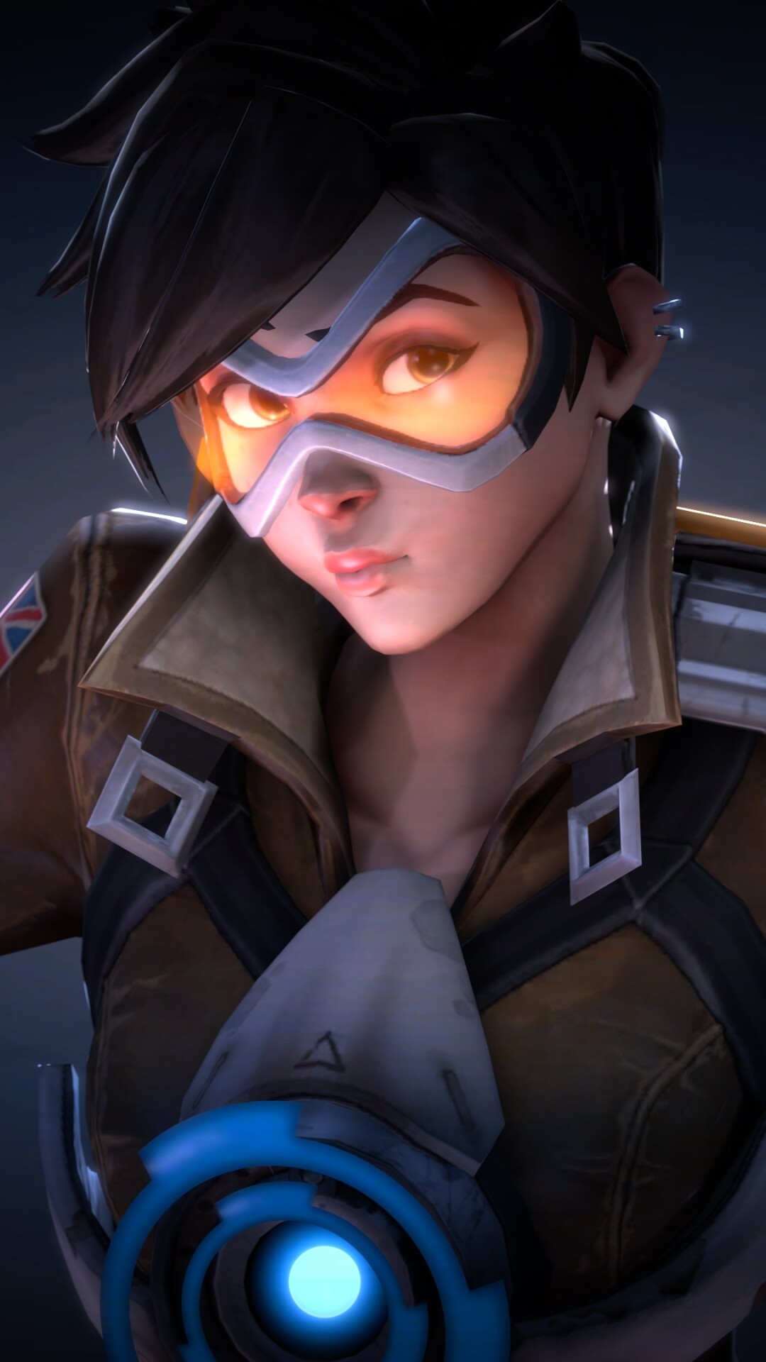 Overwatch: Video game, Tracer, A British pilot and adventurer. 1080x1920 Full HD Background.