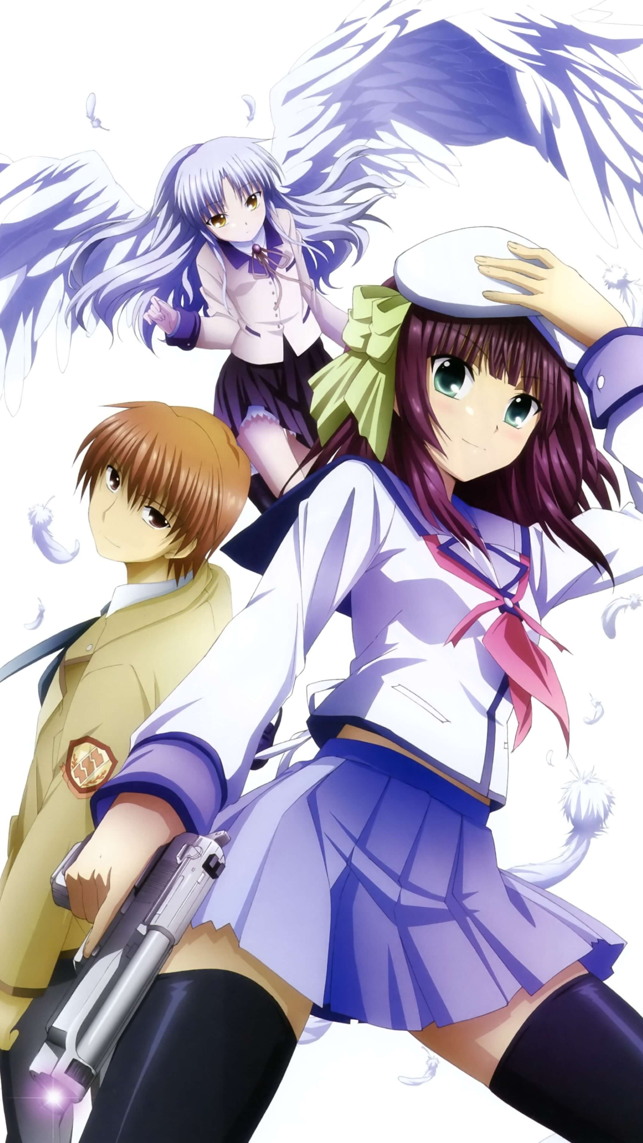 Angel Beats! (Anime): Yuzuru Otonashi, One of the newest members of the SSS. 2160x3840 4K Background.