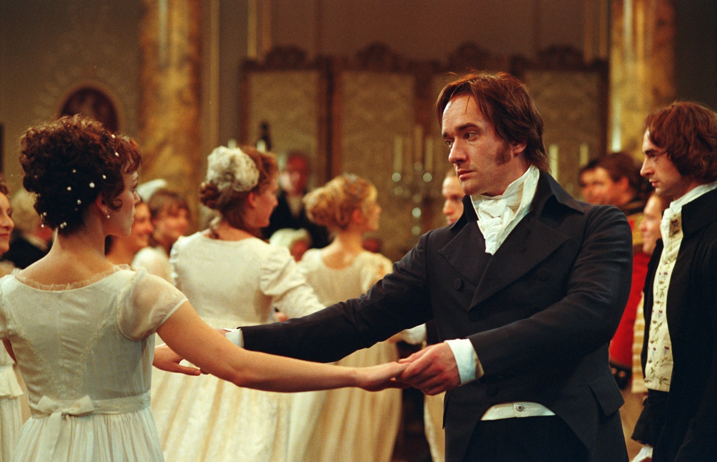 Pride and Prejudice: Matthew Macfadyen plays Elizabeth's romantic interest Mr. Darcy. 2330x1500 HD Background.