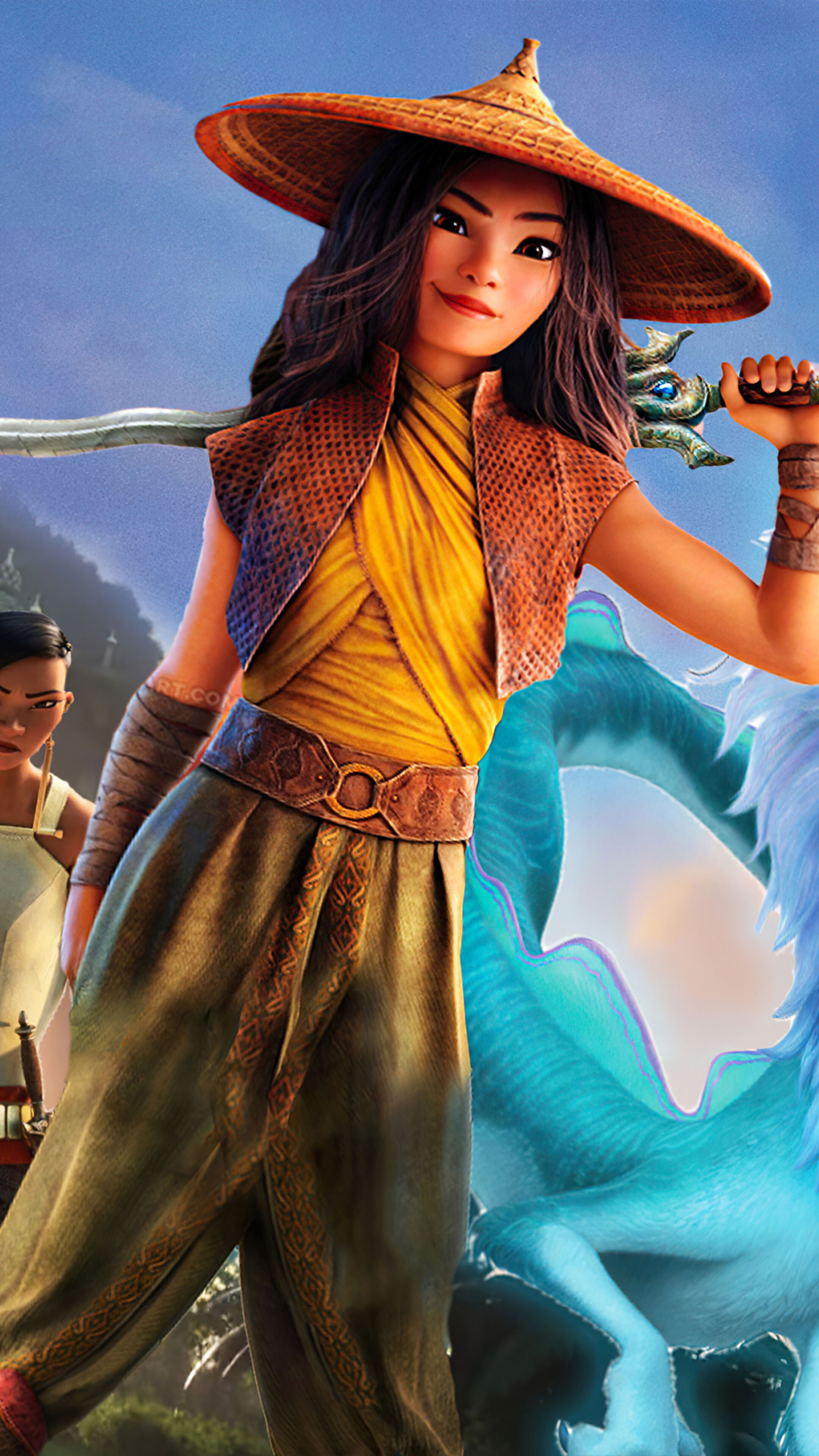 Raya and the Last Dragon: The daughter of Chief Benja, 2021 movie. 2160x3840 4K Background.