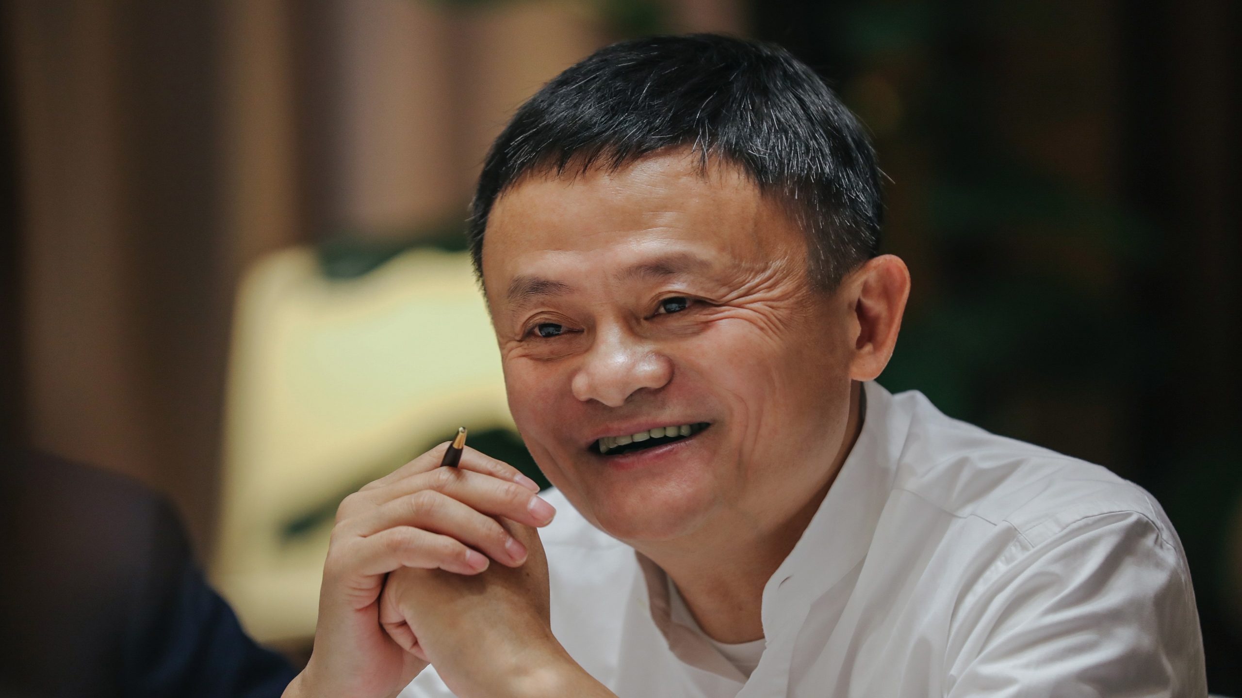 Alibaba Group: Jack Ma, Wisdom and Innovation, World AI Conference, Former executive chairman. 2560x1440 HD Background.