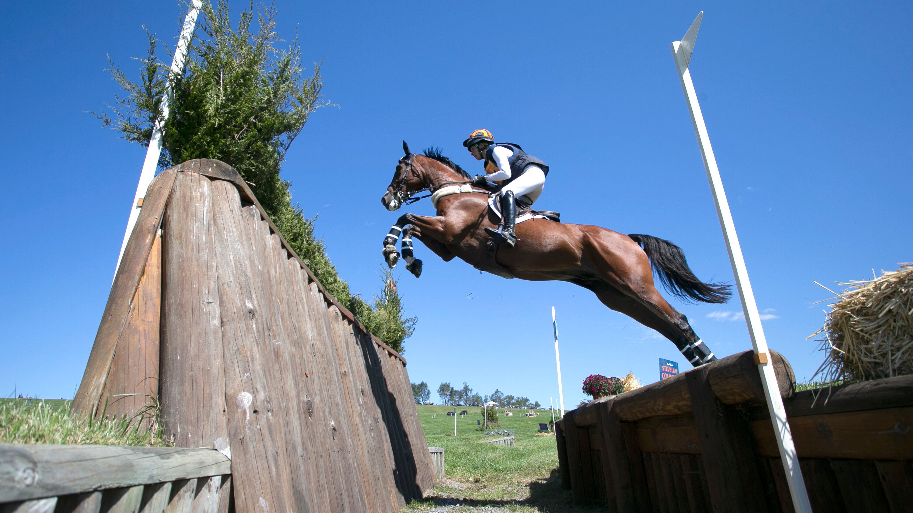 Eventing: Cross-country riding, An extreme equestrian sport and a part of a three-day championship. 3000x1690 HD Wallpaper.