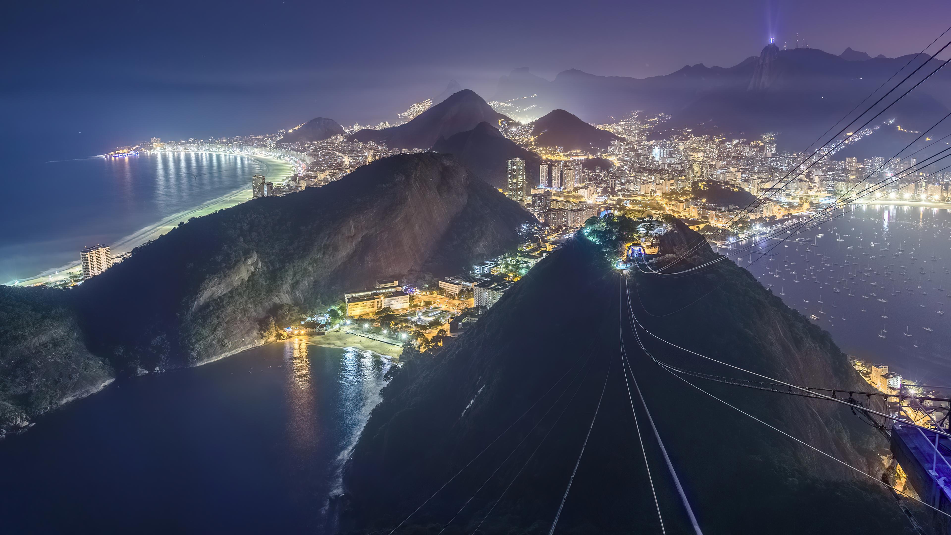 Latin America, Rio at Night, RWallpapers, 3840x2160 4K Desktop