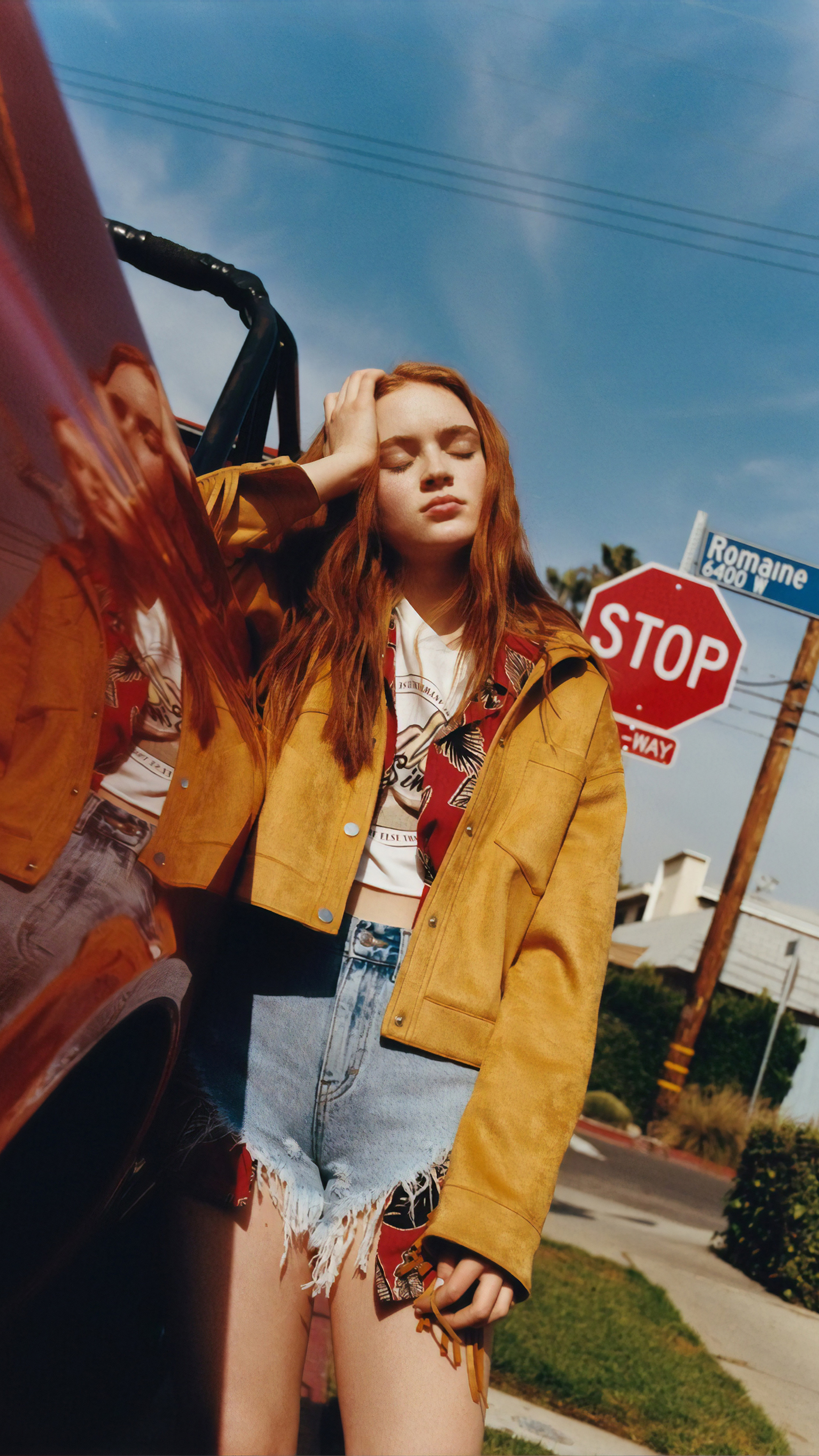 Sadie Sink, TV shows, Pull and Bear, Sony Xperia, 2160x3840 4K Phone