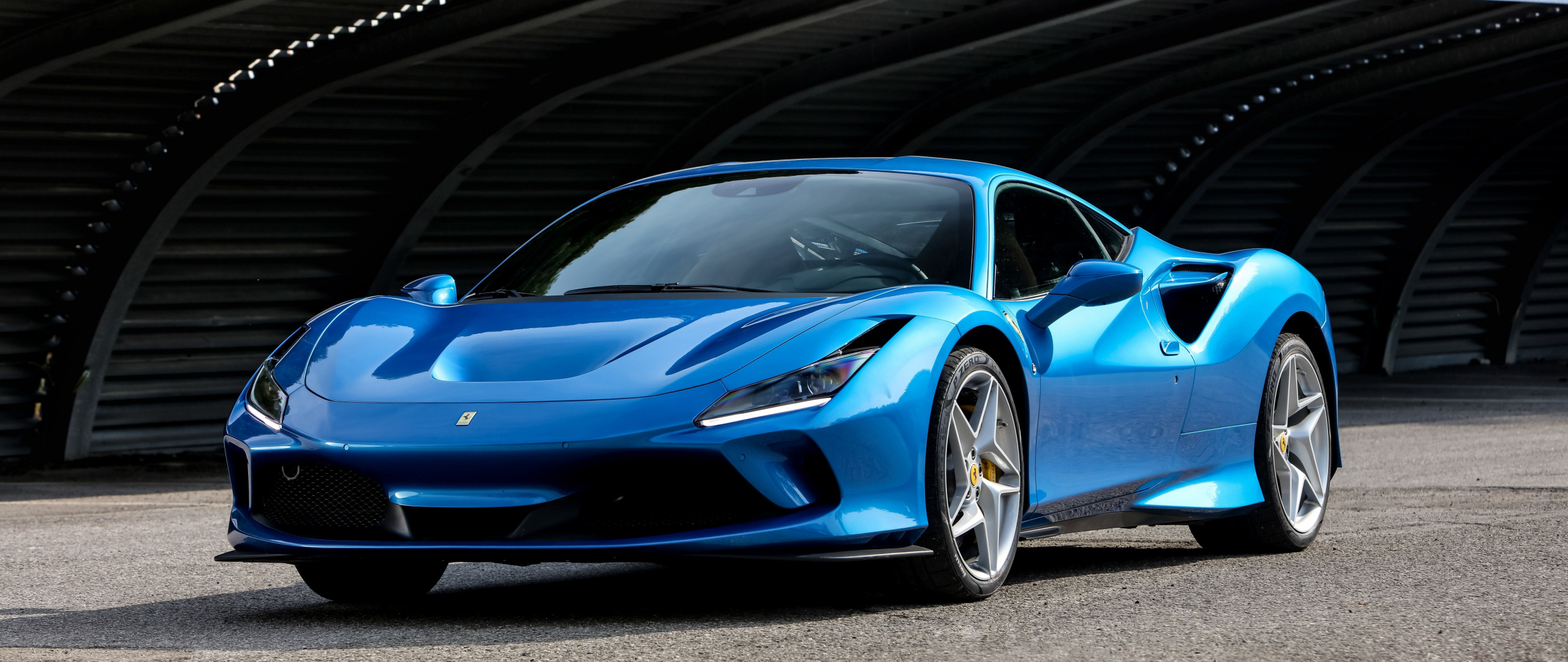 Ferrari F8, Blue Ferrari F8 Tributo, Dual wide HD image background, Auto, 2560x1080 Dual Screen Desktop