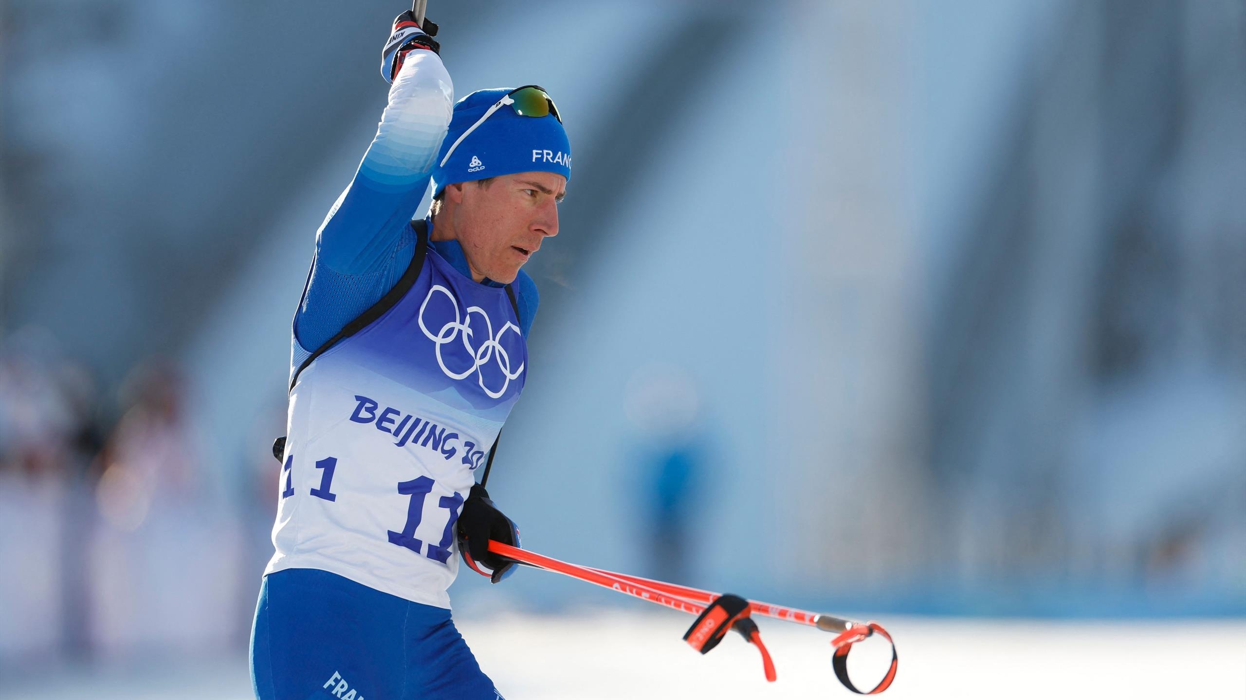 Quentin Fillon Maillet, Winter Olympics 2022, Individual biathlon gold, 2560x1440 HD Desktop