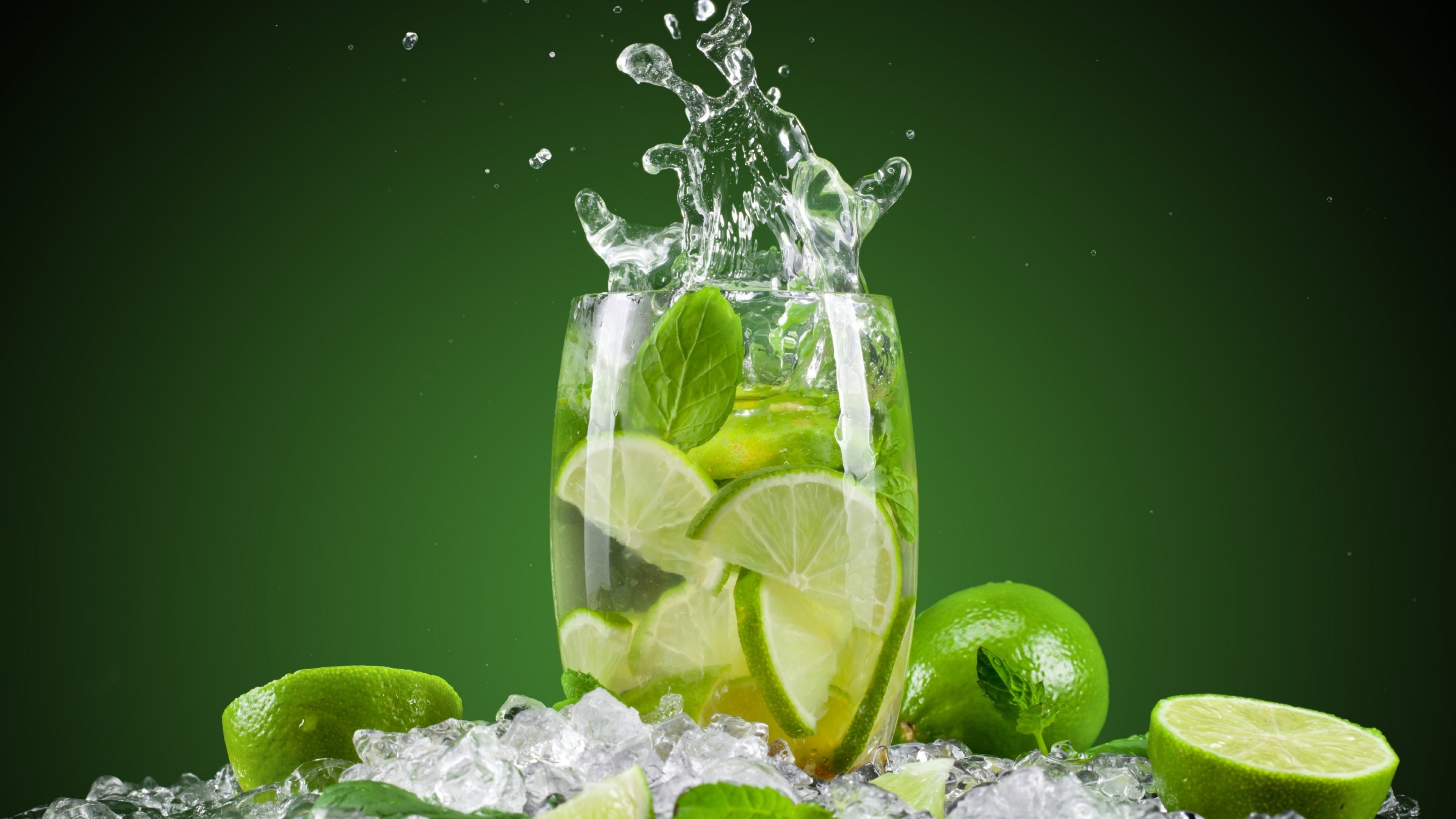 Lime mint water cocktails, Desktop, Mobiles, 4k ultra HD, 3840x2160 4K Desktop