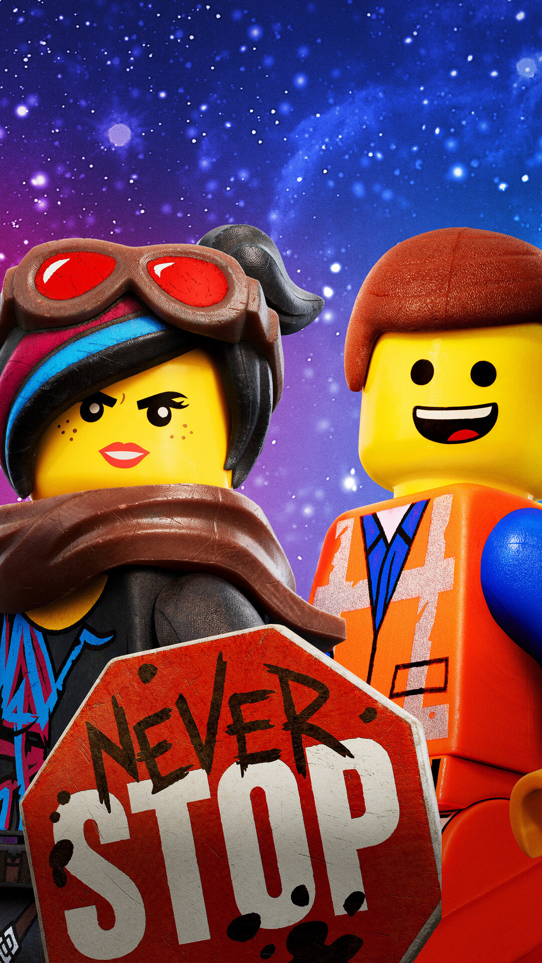 The Lego Movie: Emmet Brickowski, Lucy, Construction toys. 1080x1920 Full HD Background.