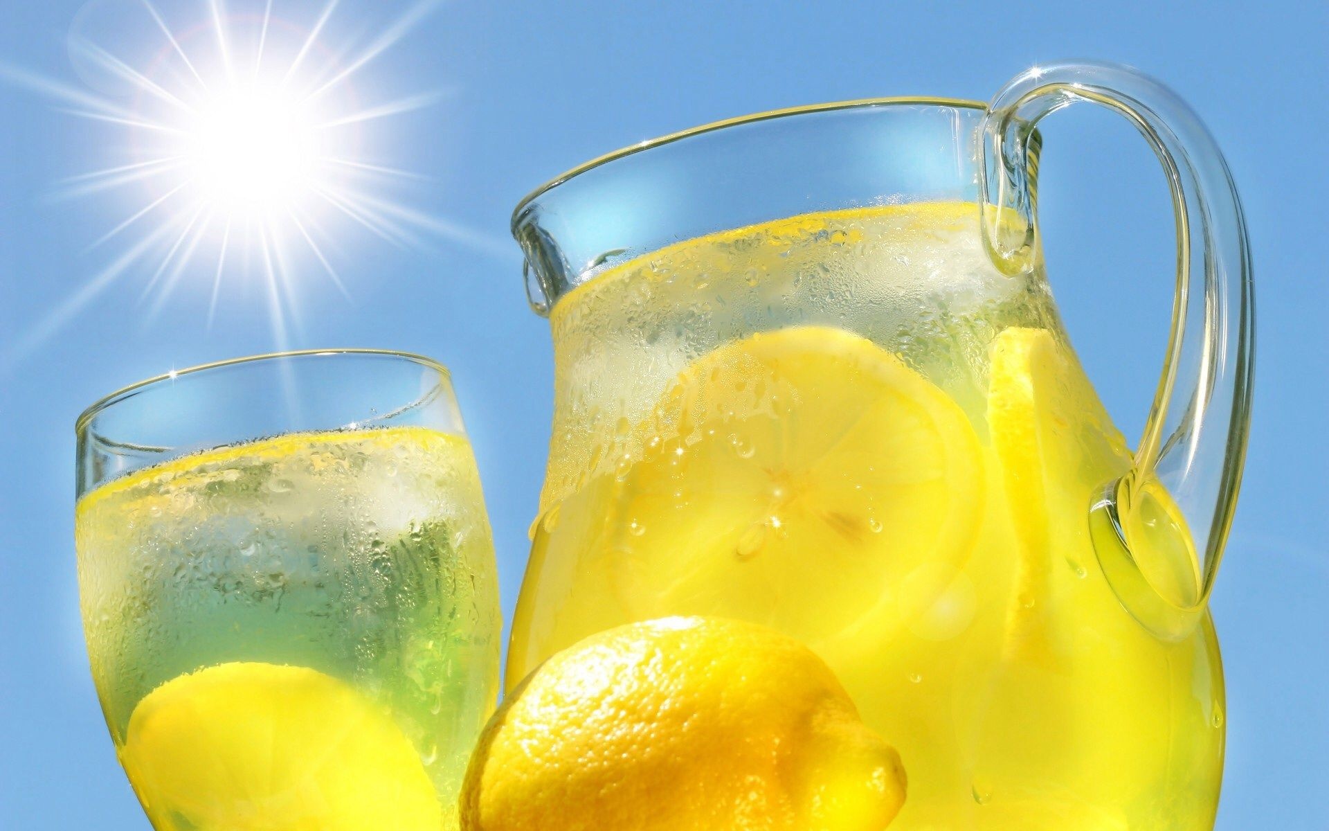 Lemonade: Various citrus-based beverages, A popular mixer for non-alcoholic mocktails. 1920x1200 HD Background.