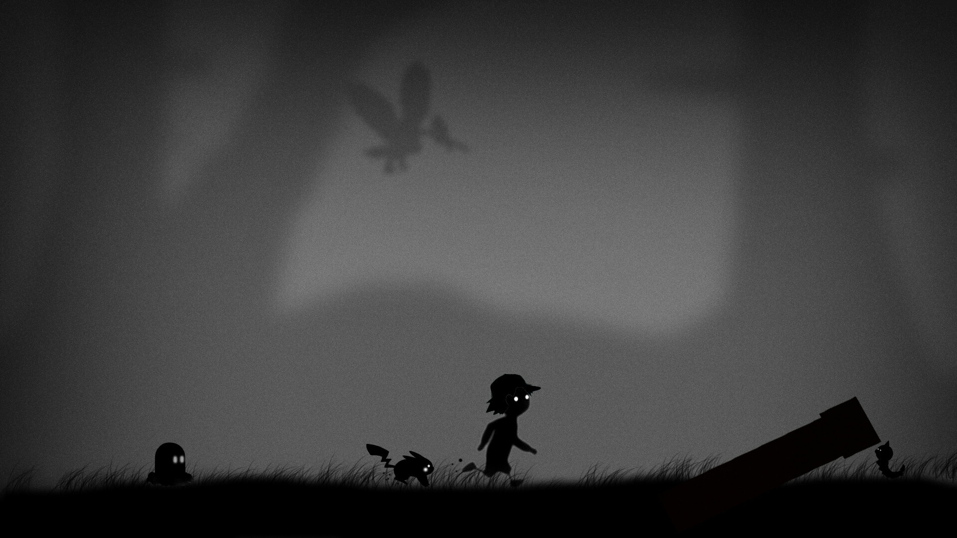 Limbo: It's able to display so much with just black, white, and shades of gray, 2D, Puzzle platformer. 1920x1080 Full HD Wallpaper.