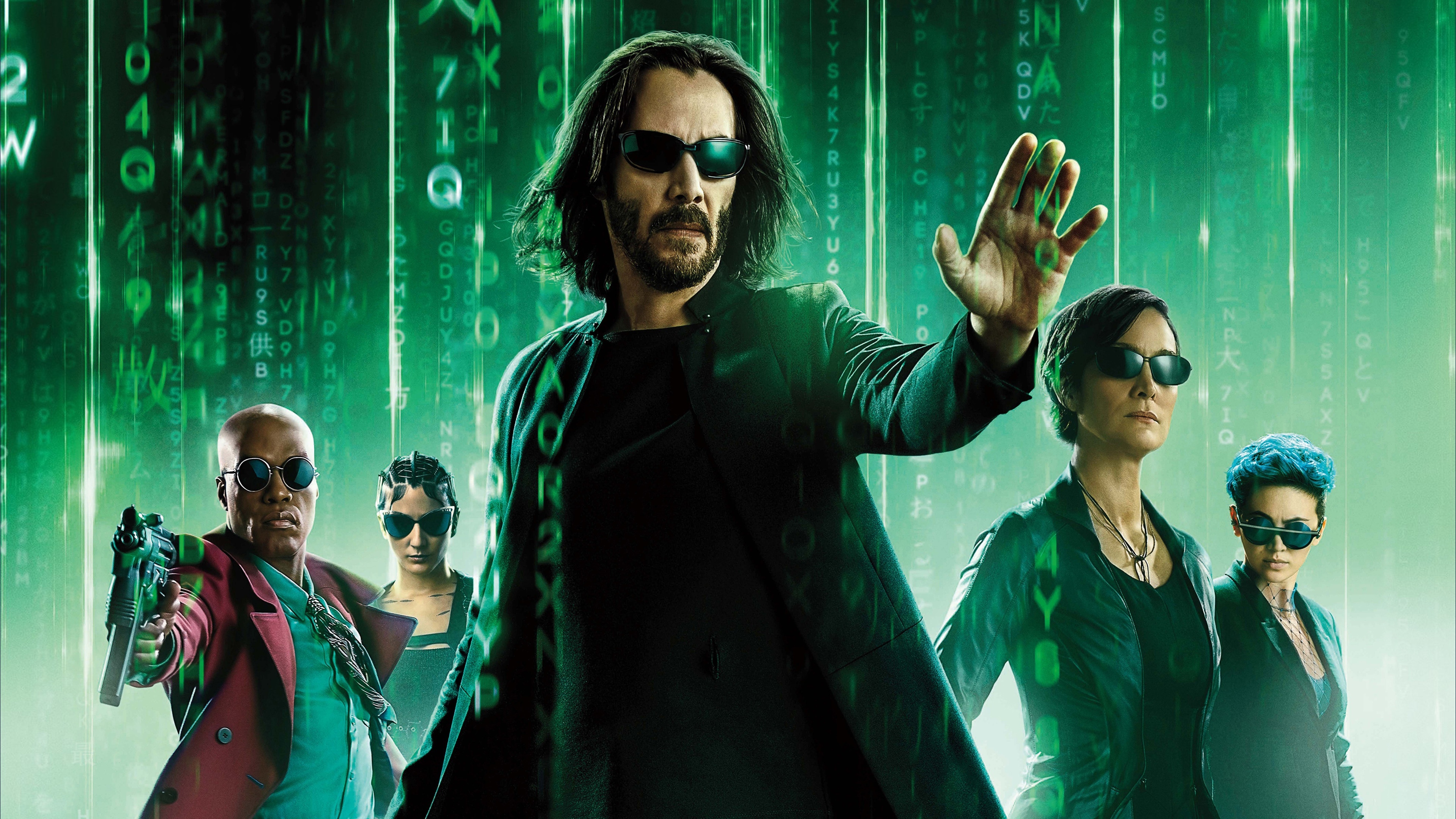 Matrix Resurrections, Keanu Reeves, Carrie Anne Moss, Jessica Henwick, 3840x2160 4K Desktop