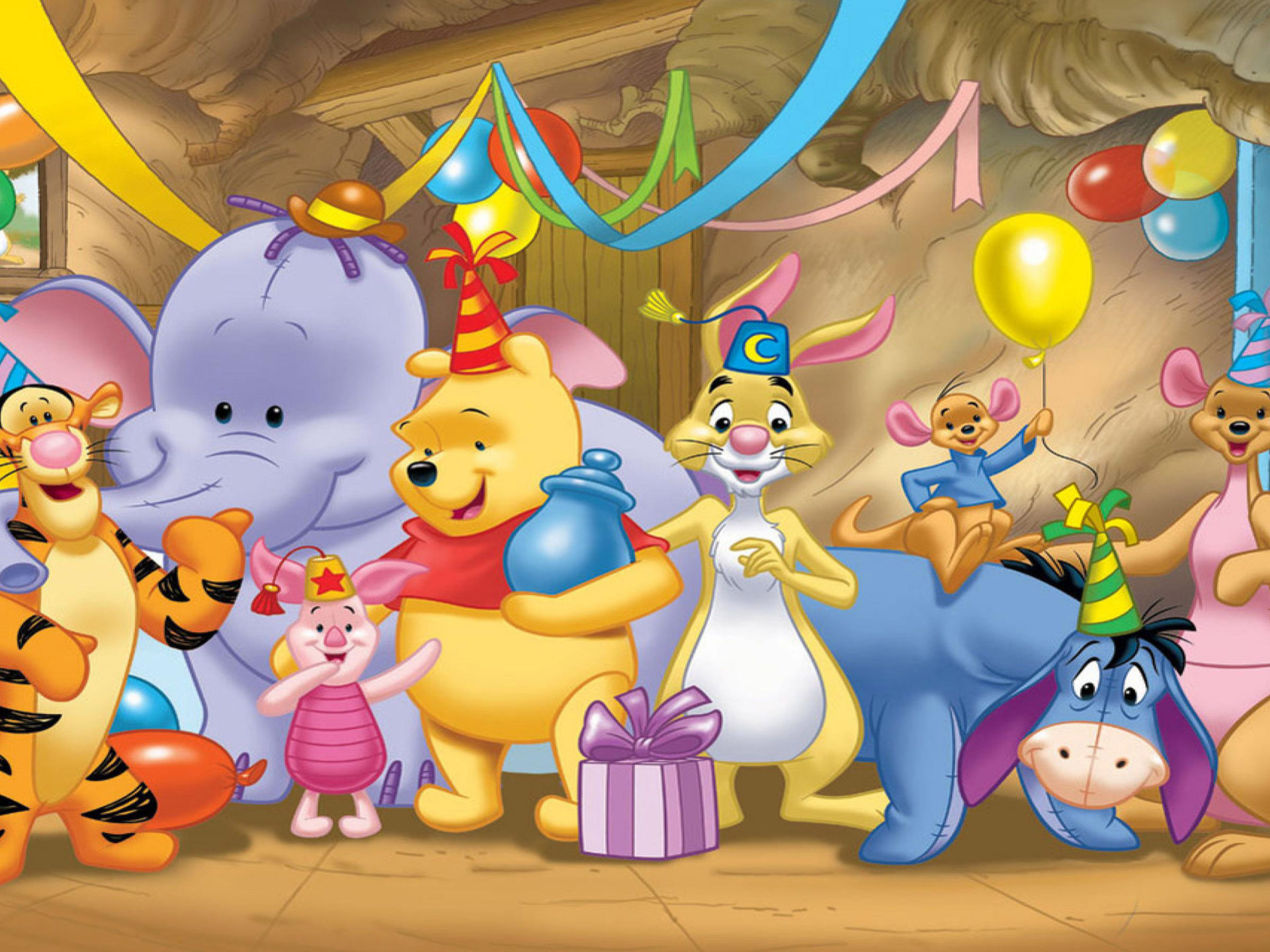 Winnie the Pooh, Happy birthday celebration, Desktop wallpaper, 1920x1440 HD Desktop