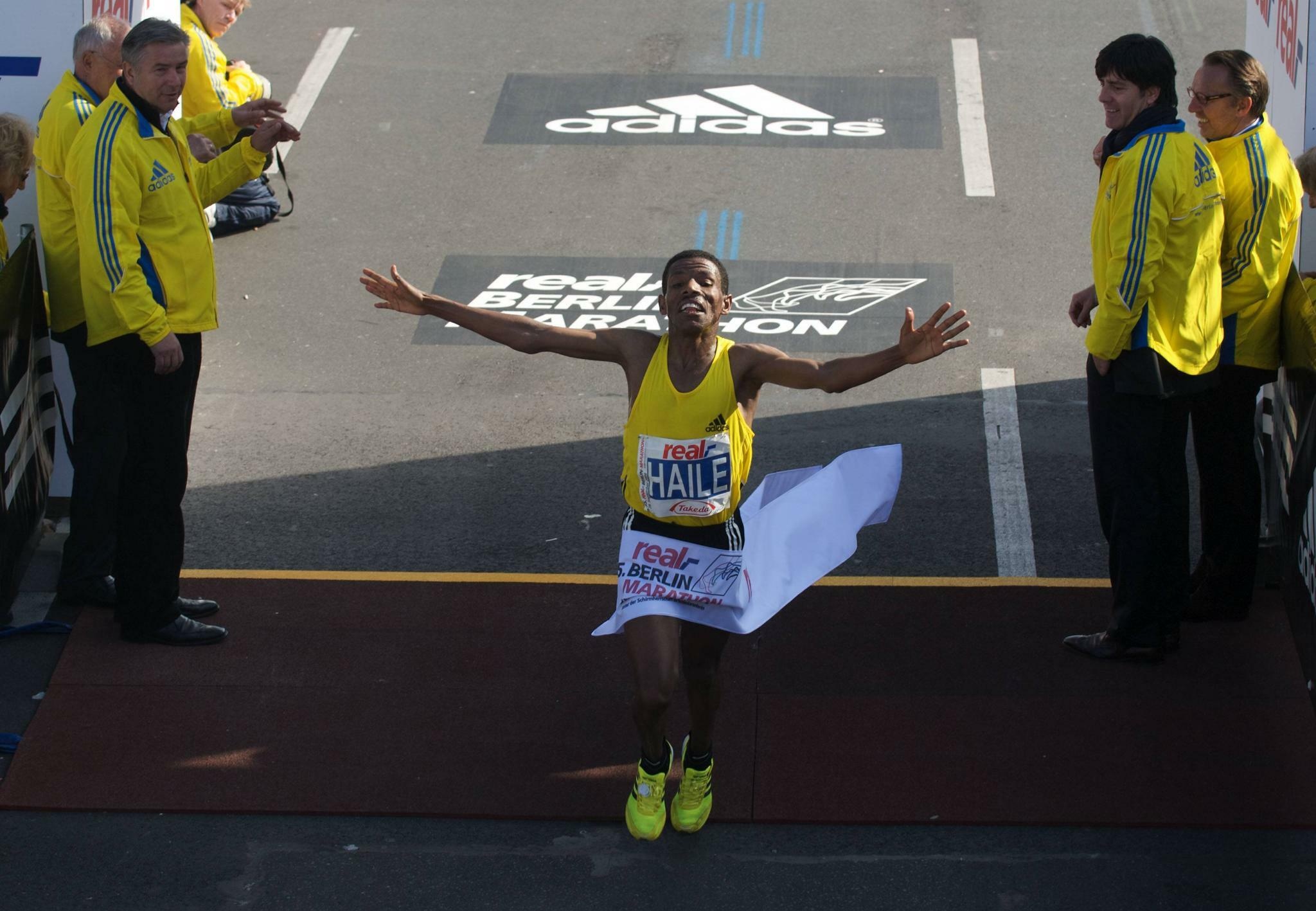 Marathon: Haile Gebrselassie, Ethiopian retired long-distance road running athlete, Running competition winner, Finishing line. 2050x1420 HD Wallpaper.