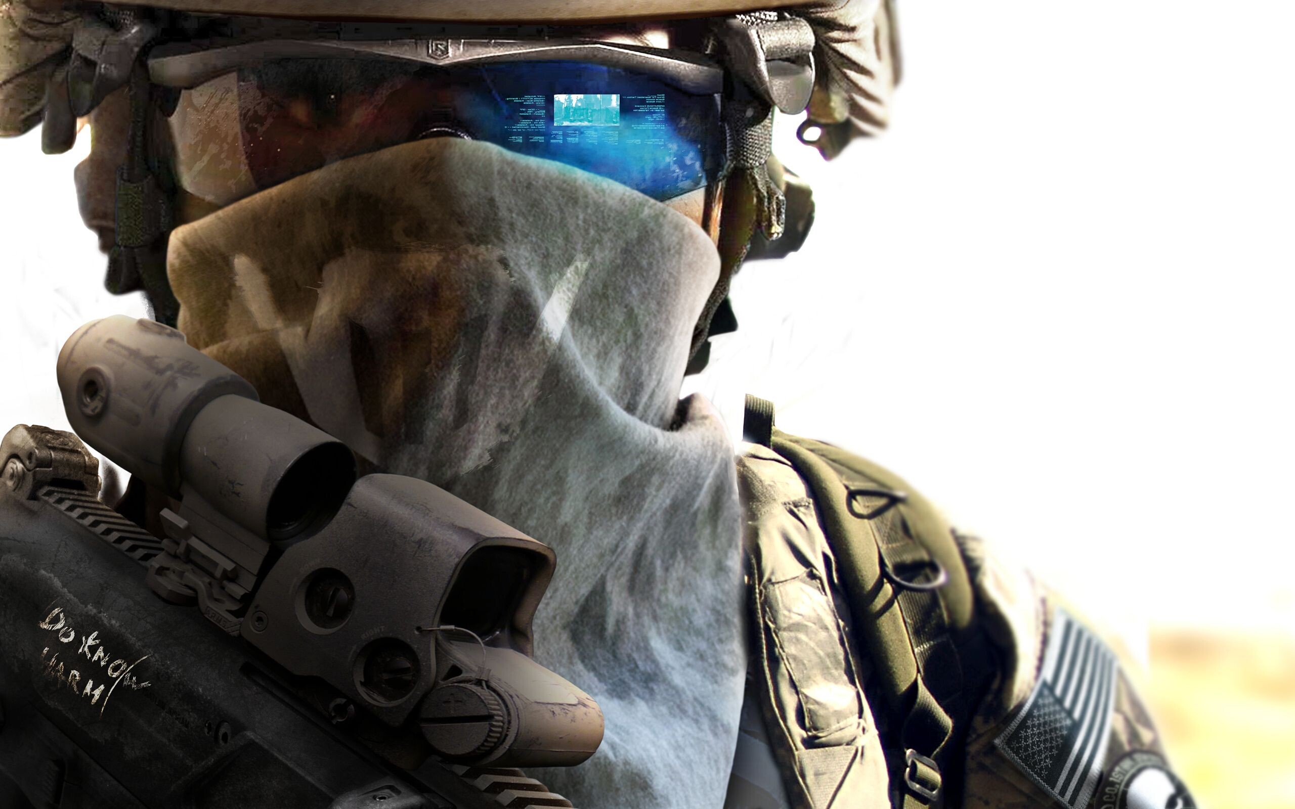 Ghost Recon: Future Soldier: US Joint Special Operations Command trooper armed with Bushmaster ACR SOPMOD. 2560x1600 HD Background.