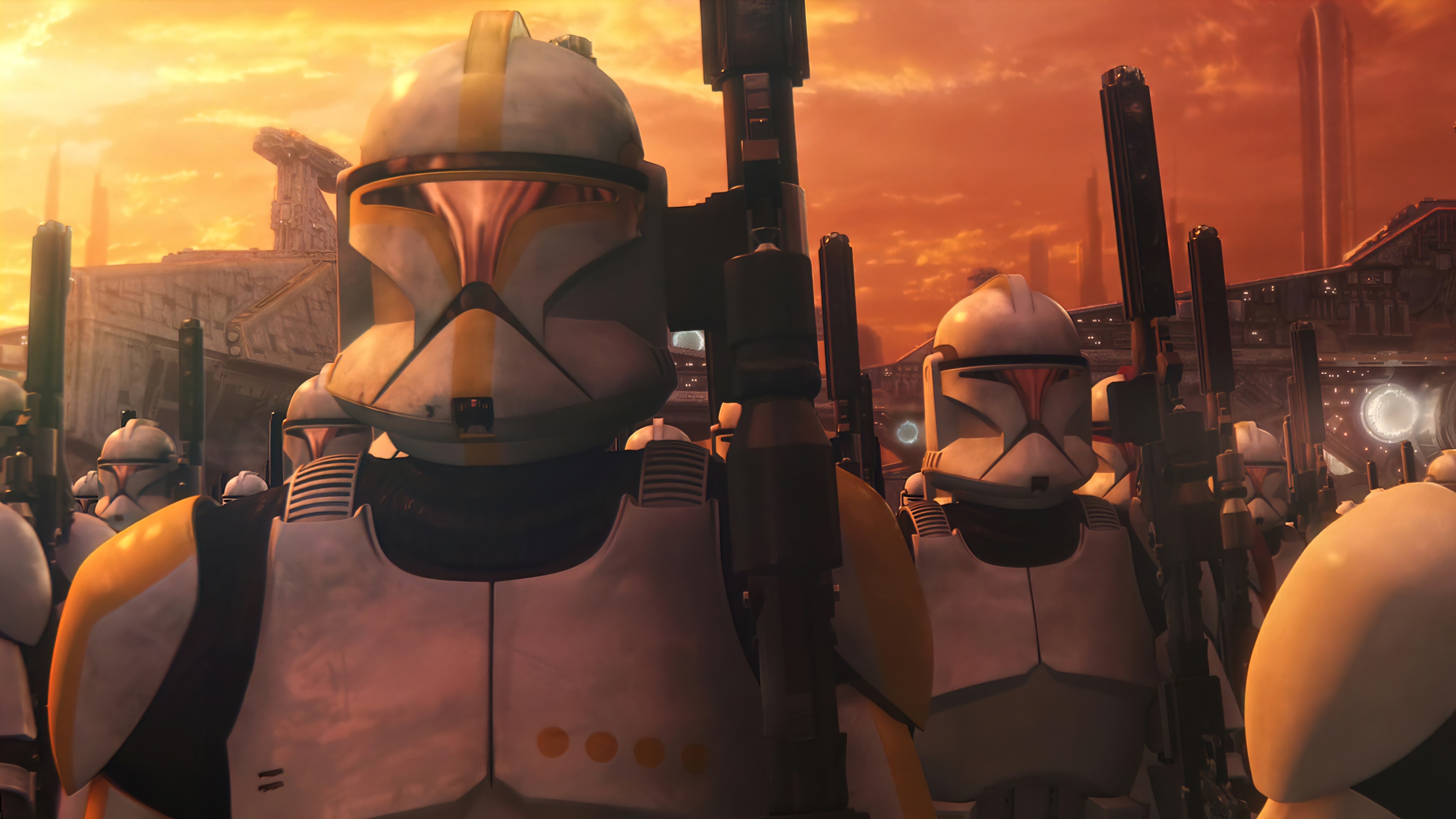 Star Wars: The Clone Wars: One of Cartoon Network's highest-rated shows, Troopers. 3840x2160 4K Background.