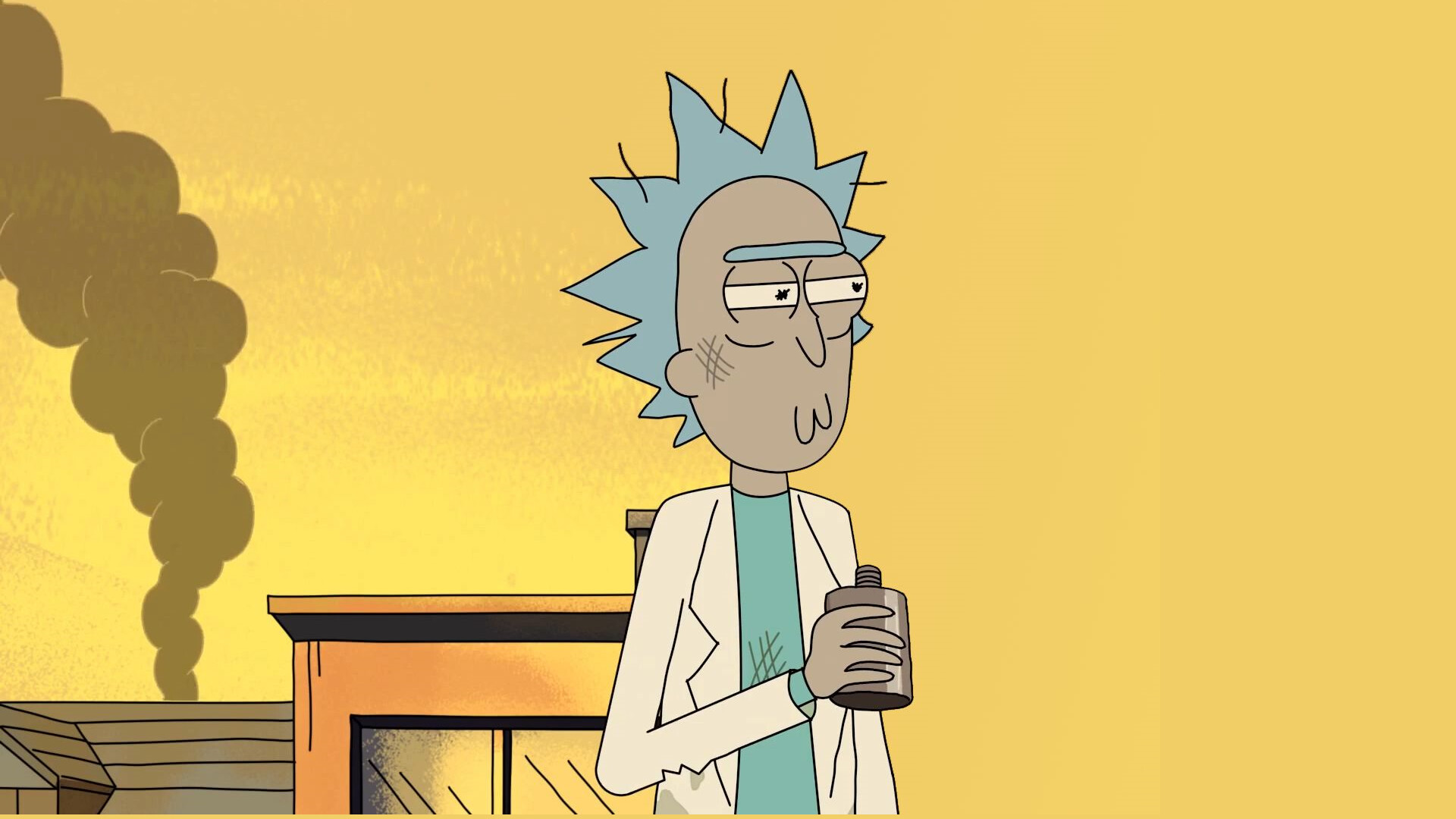 Rick and Morty: Sanchez, The only character to have his consciousness transferred into a series of different bodies. 1920x1080 Full HD Background.
