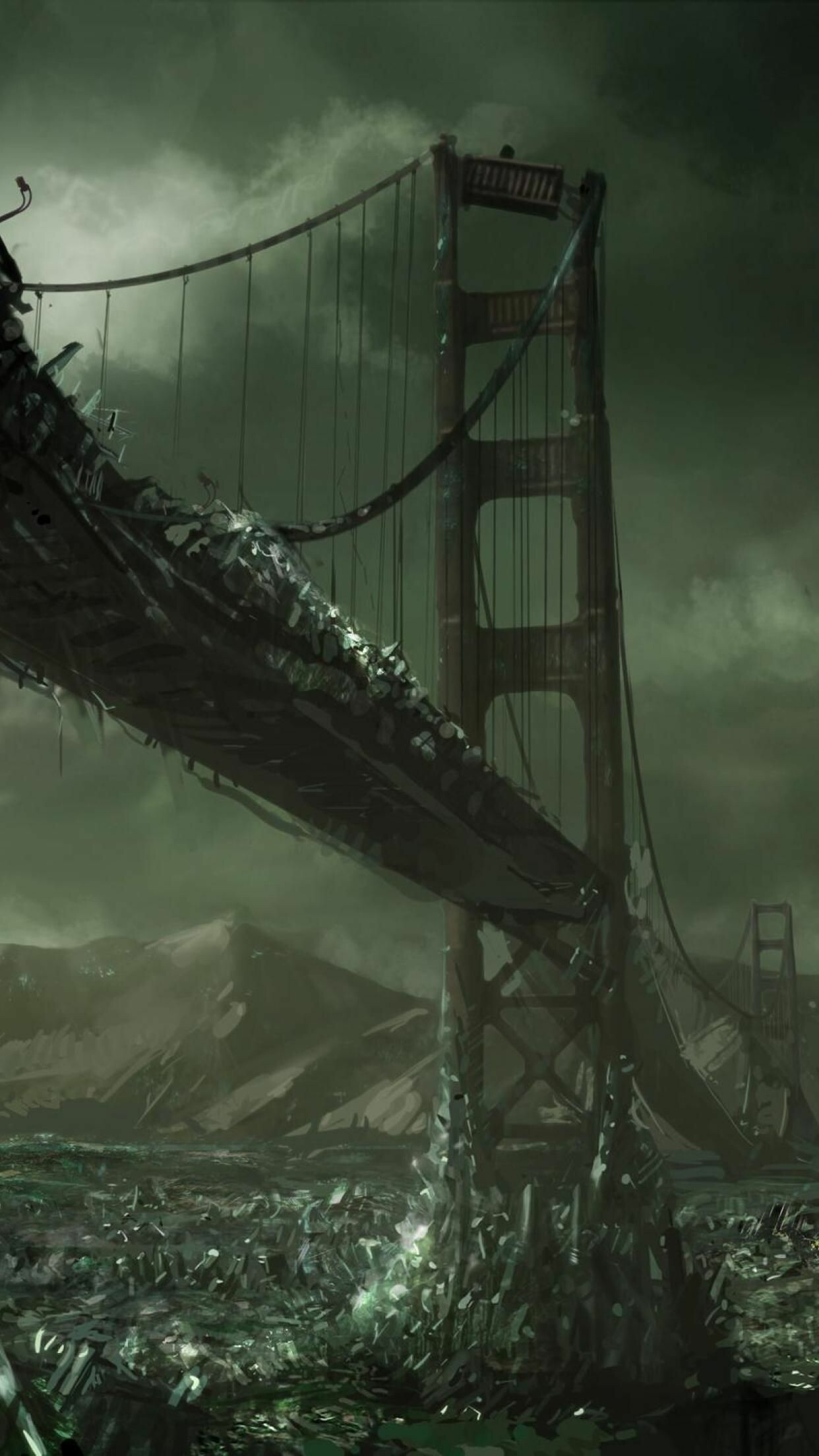 Post-apocalypse: Ultimate doom, Dystopian art, City. 1250x2210 HD Background.