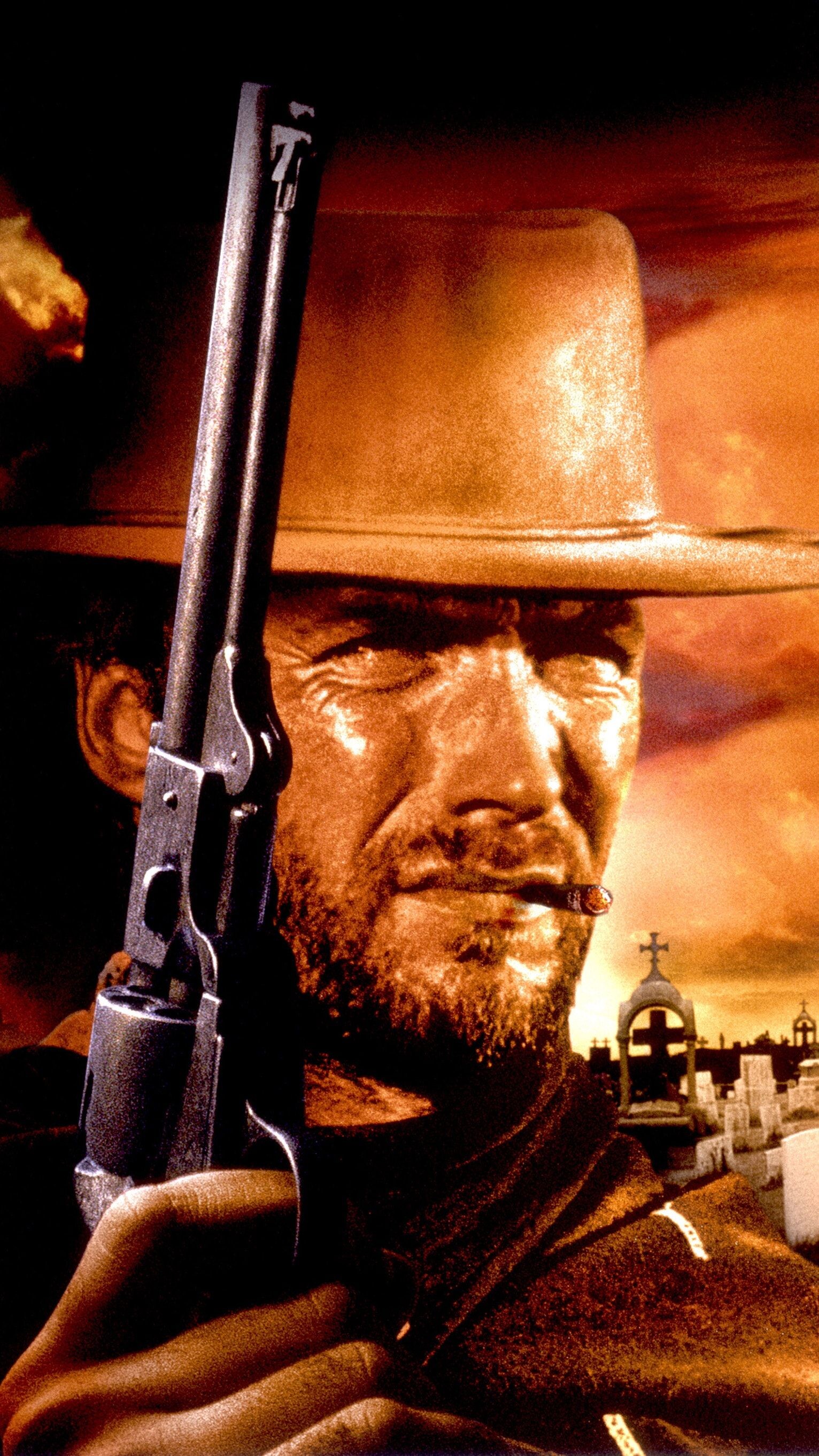 Clint Eastwood: A Fistful of Dollars (1964), The "Dollars Trilogy", Spaghetti Western Films, 1964, Metro-Goldwyn-Mayer. 1540x2730 HD Background.