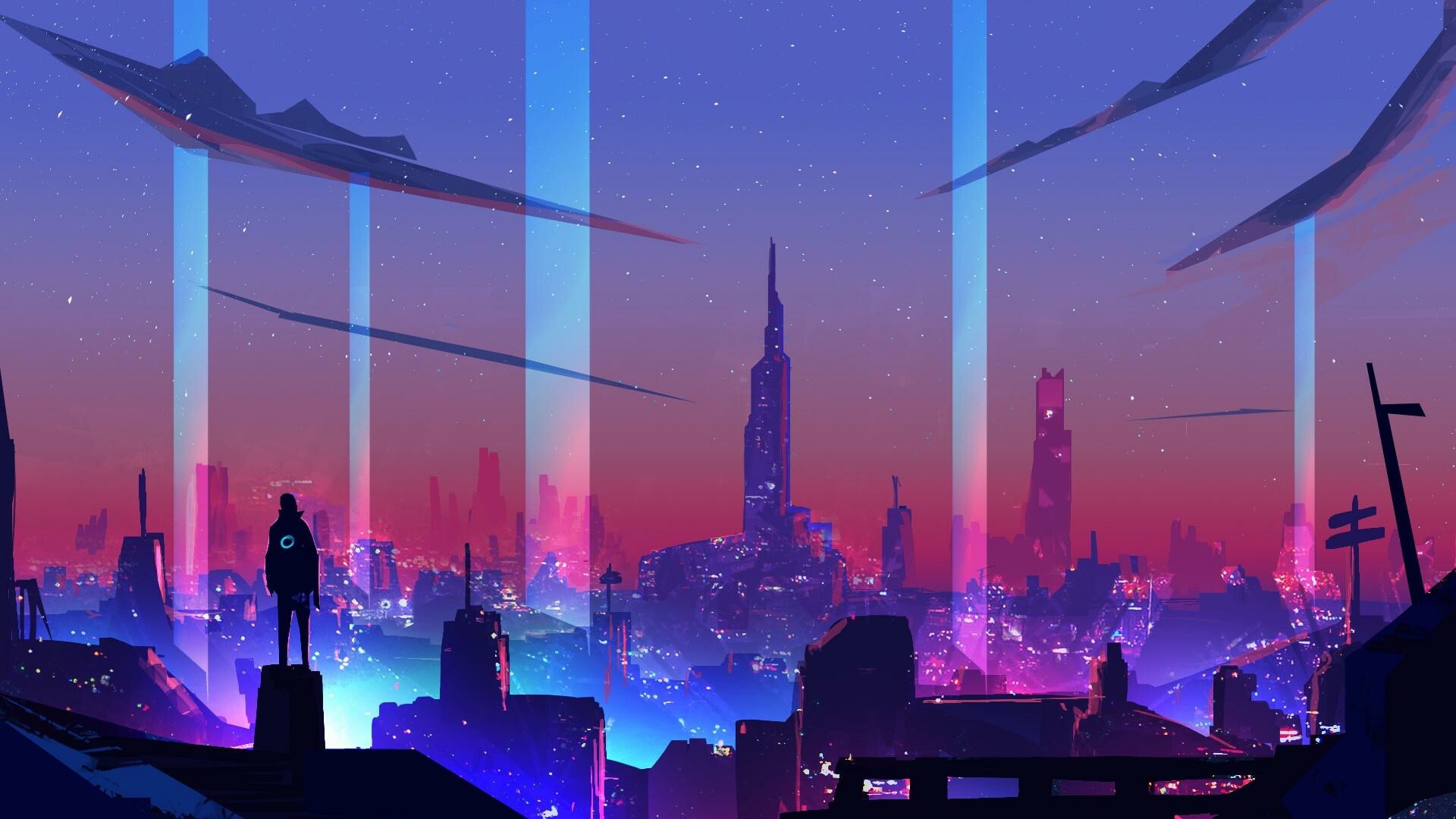 Neon: Used to create an intense and vibrant atmosphere. 1920x1080 Full HD Wallpaper.