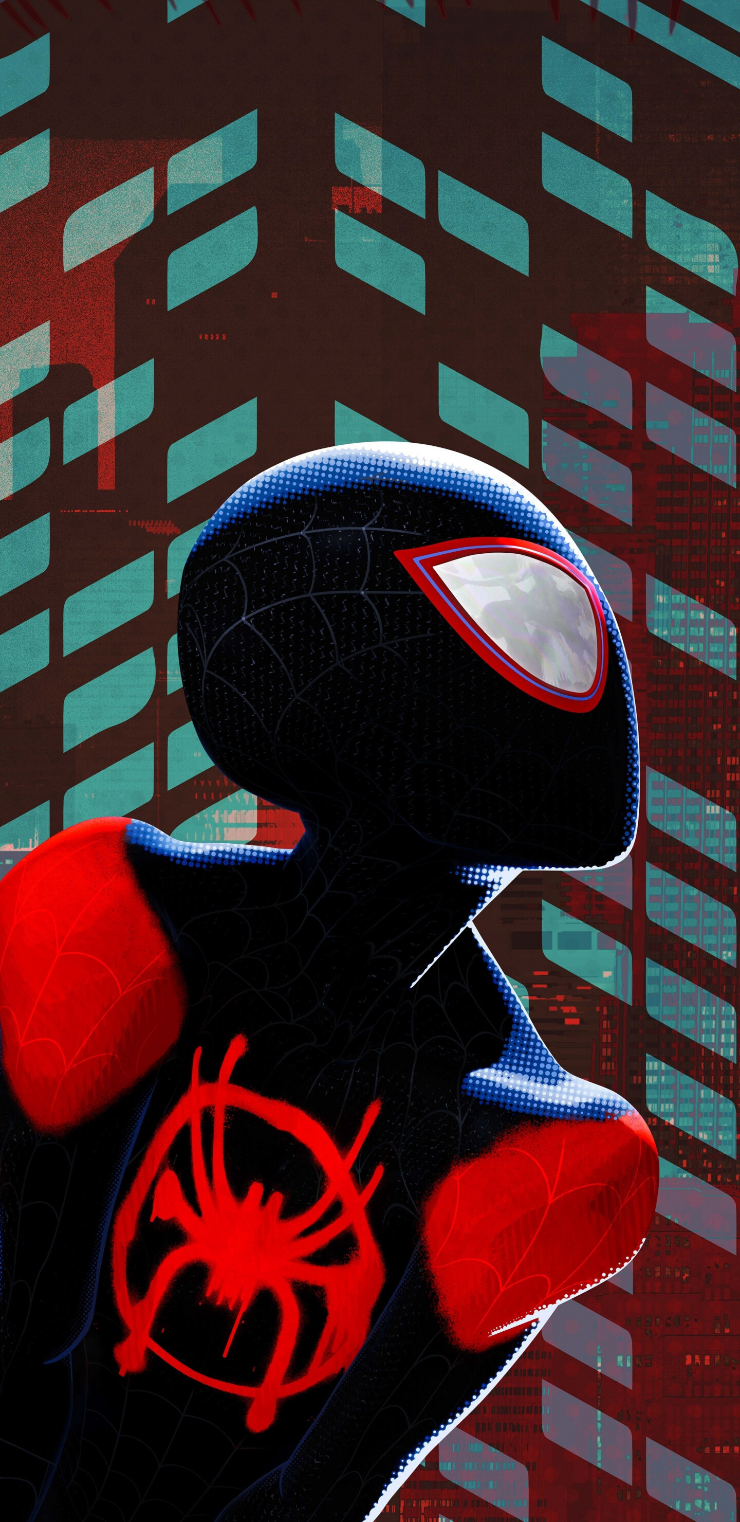 Spider-Man: Into the Spider-Verse: Miles Morales, took up the mantle of the masked vigilante after the death of his world's Peter Parker. 1440x2960 HD Wallpaper.