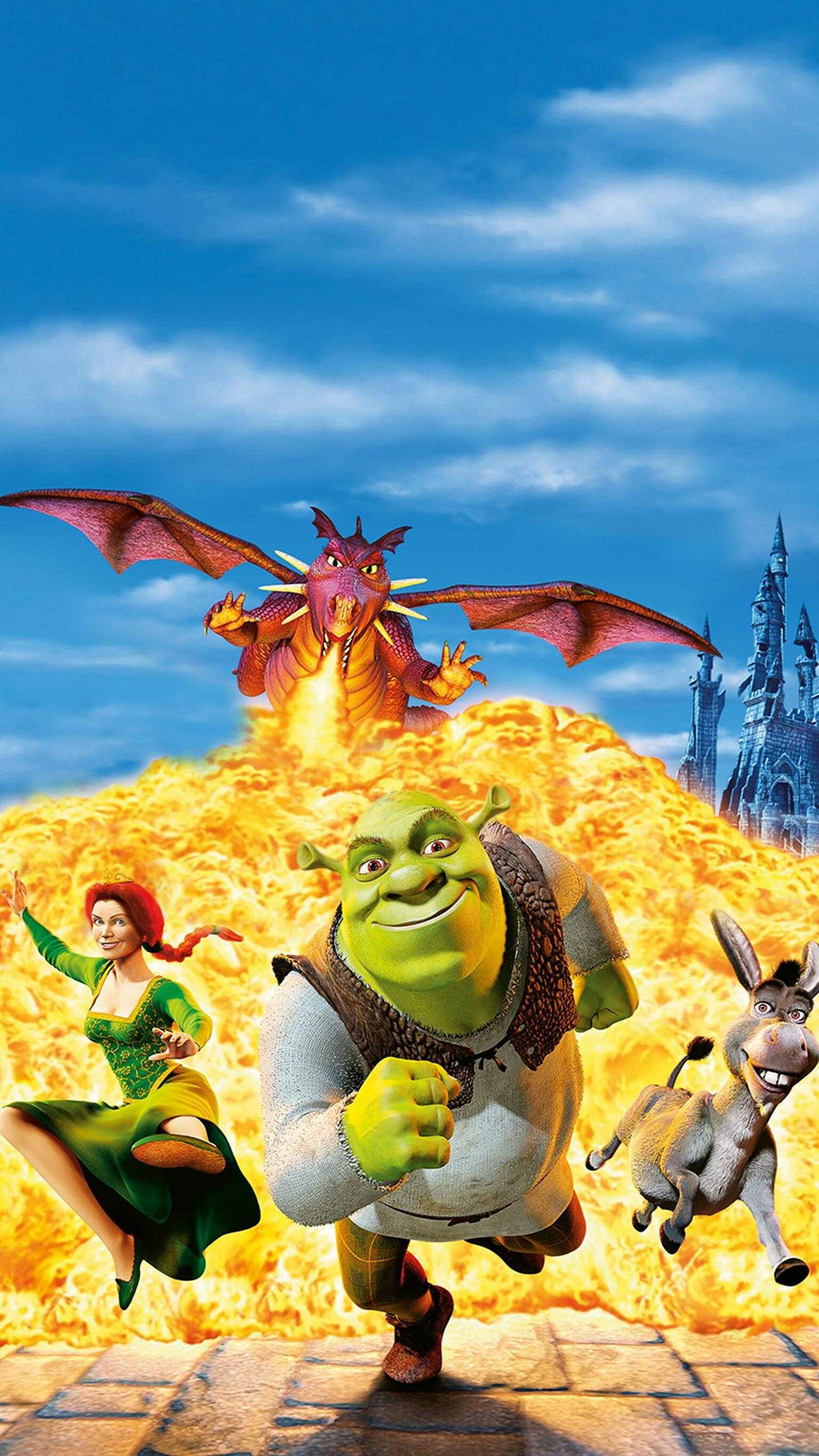 Shrek, Green ogre, Fairytale creature, Animated movie, 1540x2740 HD Phone
