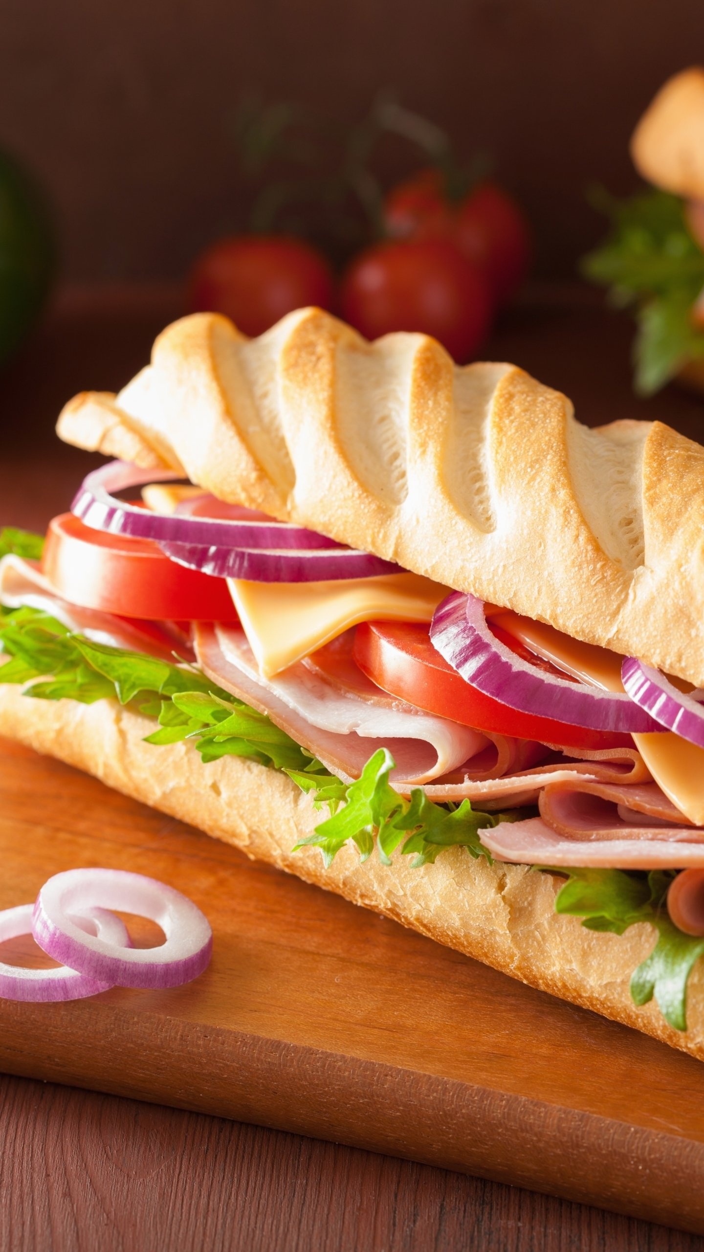 Sandwich: Popular for breakfast, lunch, and dinner, as well as for snacks or picnics. 1440x2560 HD Background.