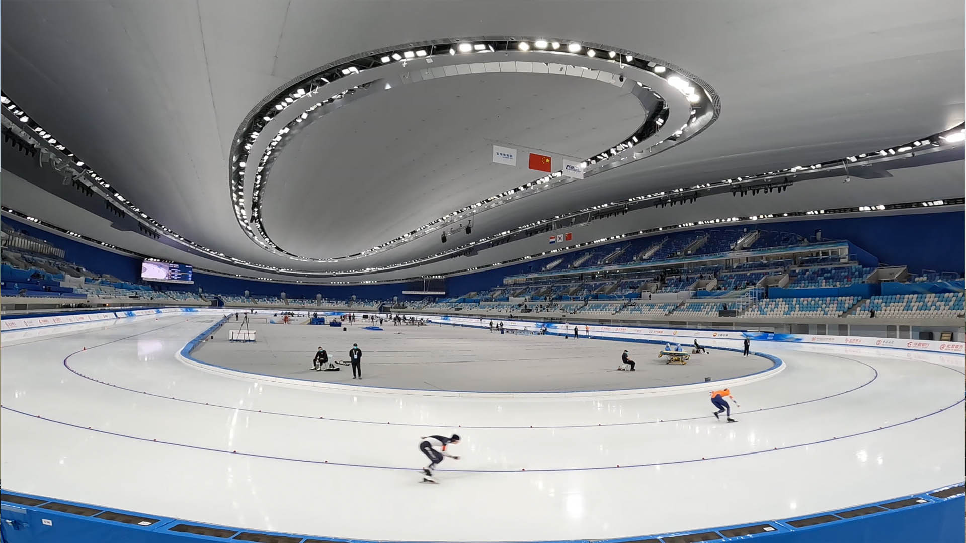 Speed Skating: Athletes' competition, Women's 1500 m final, Speed Skating China Open, Beijing, China. 1920x1080 Full HD Wallpaper.