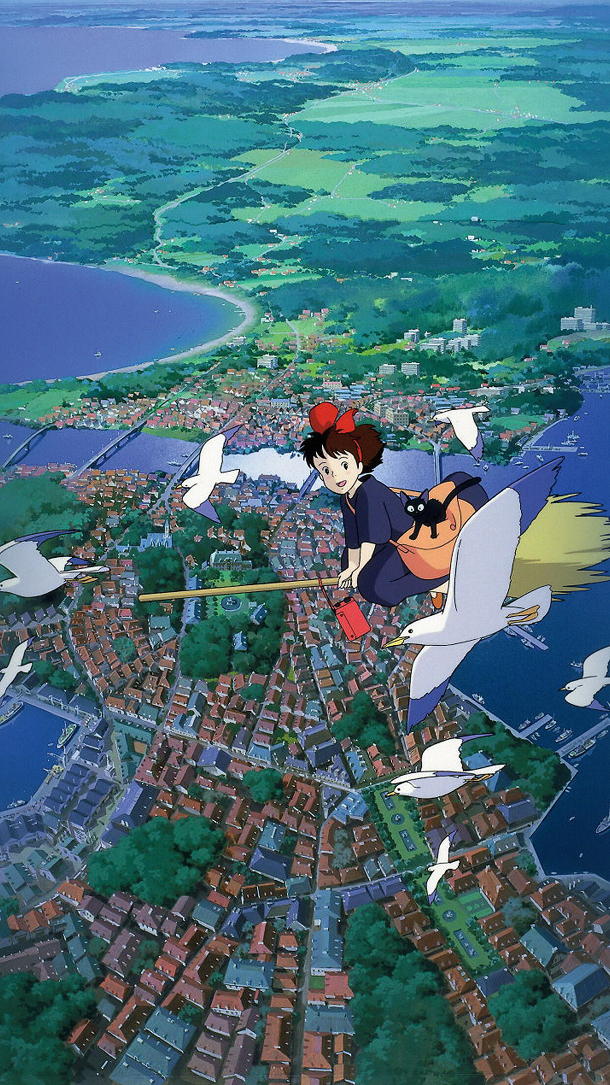 Studio Ghibli: Kiki, voiced by Minami Takayama, Lisa Michelson, and Kirsten Dunst. 1250x2210 HD Wallpaper.