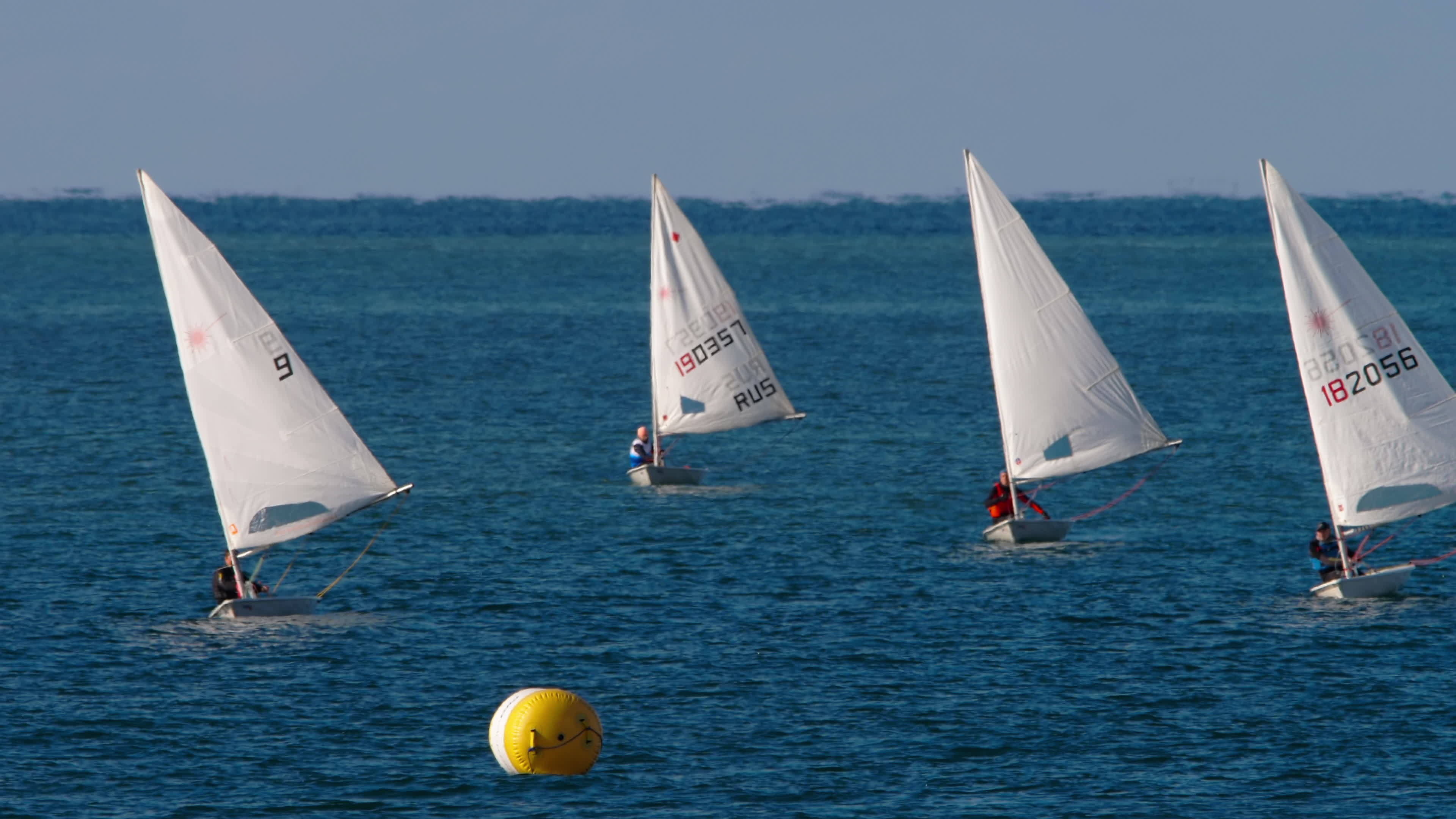 Sailing: Training ride, Russian Sailing Cup regatta, An active water sport. 3840x2160 4K Background.