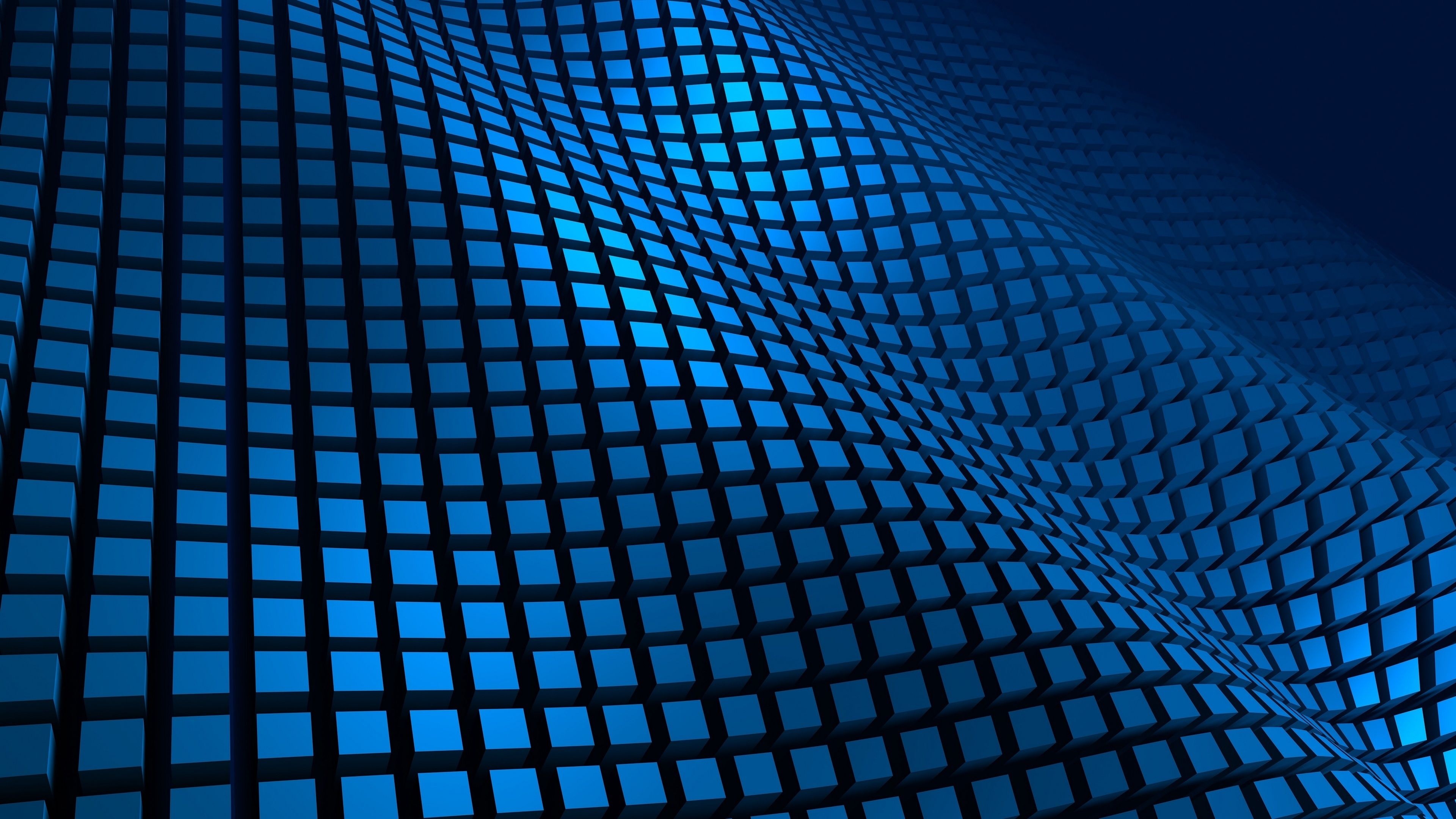 Blue pattern, Geometric charm, 3D illusion, Visual marvel, Abstract immersion, 3840x2160 4K Desktop