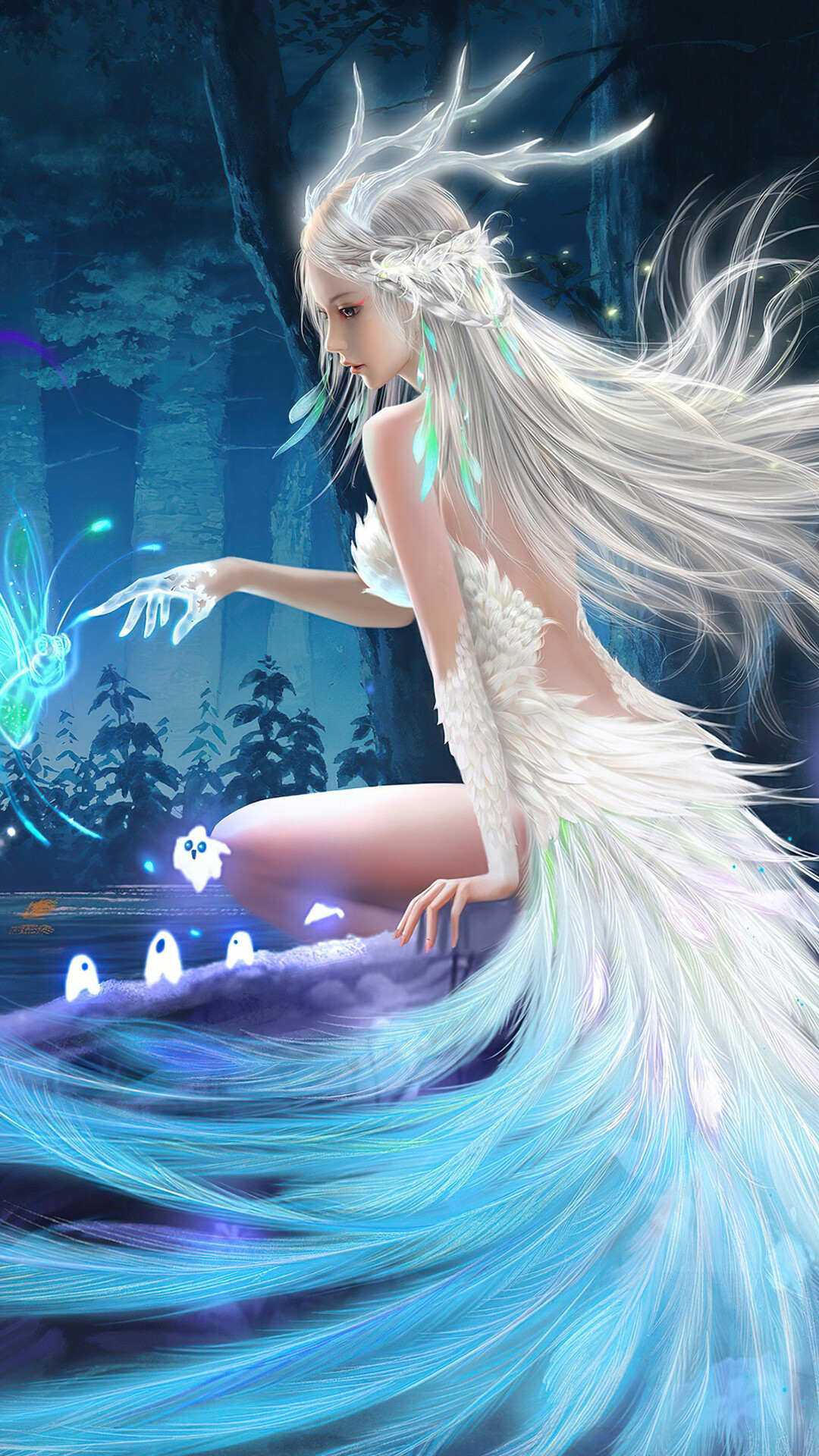 Fairy: An imaginary creature with wings, described in folklore. 1080x1920 Full HD Wallpaper.